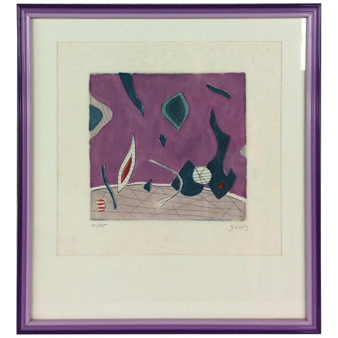 Henri Goetz Abstract Composition Signed Lithograph, circa 1960s