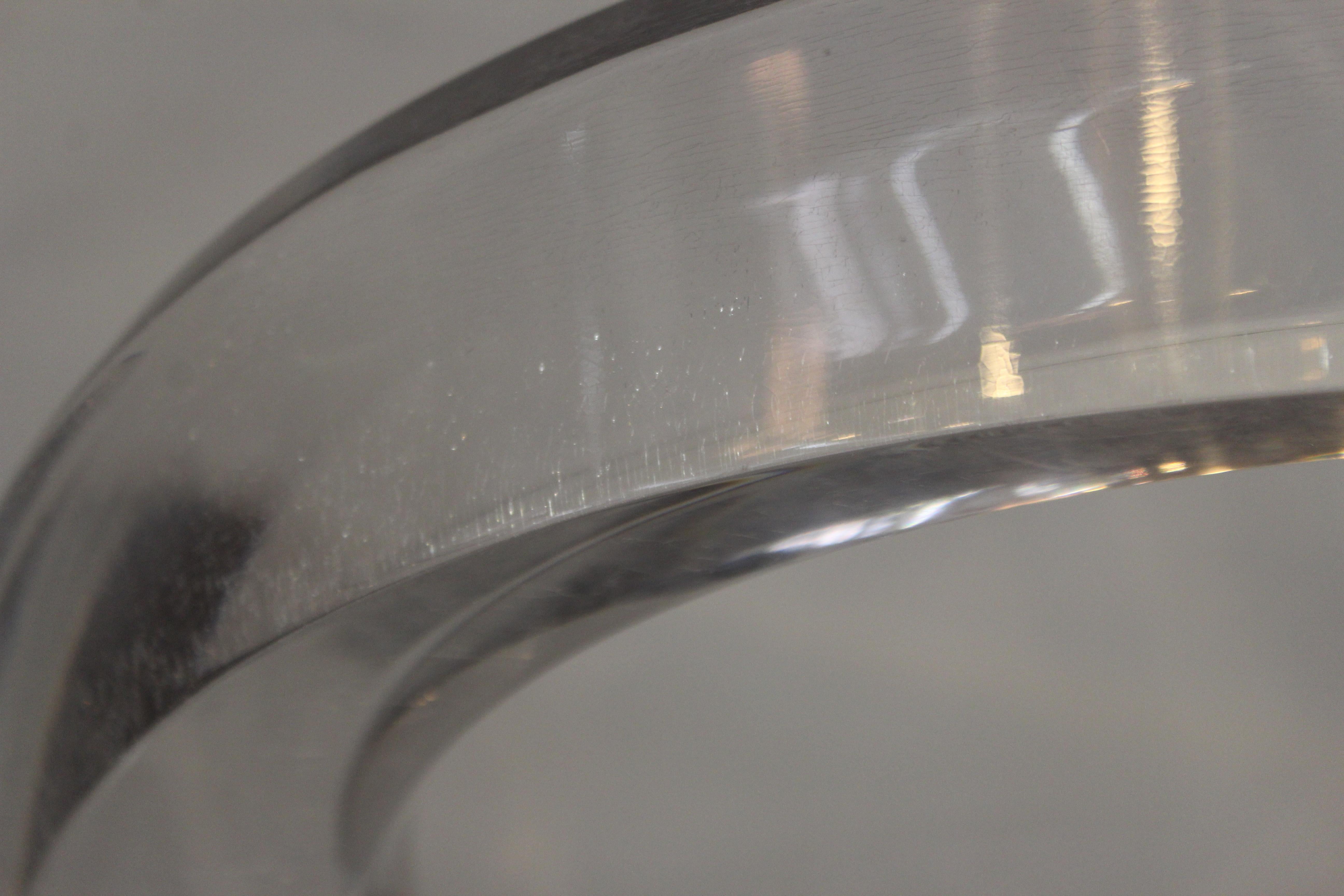 Mid-Century Modern Abstract Lucite Swirl on Stone Base 11