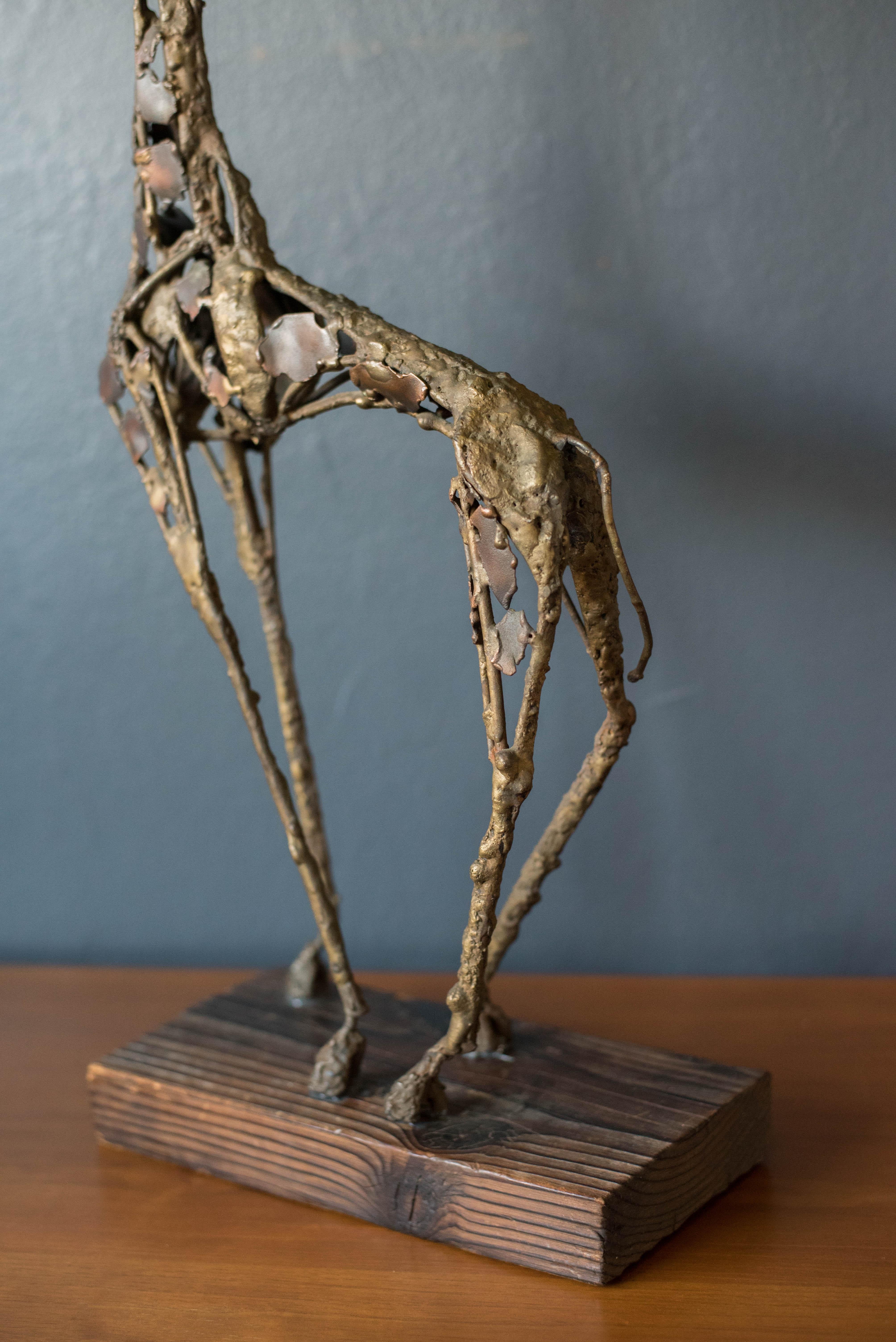 Mid Century Modern Abstract Metal Giraffe Sculpture For Sale 2