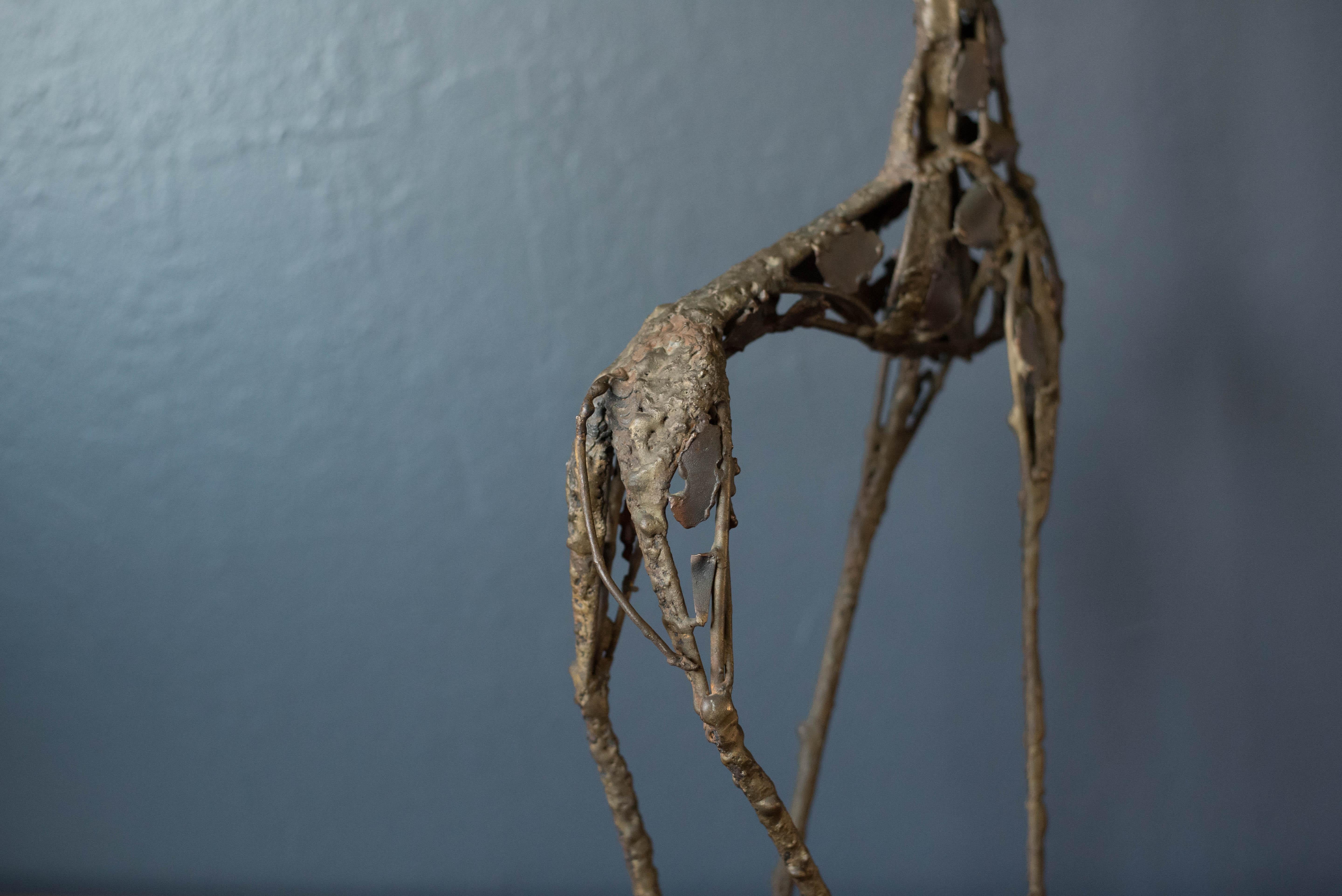 Mid Century Modern Abstract Metal Giraffe Sculpture For Sale 3