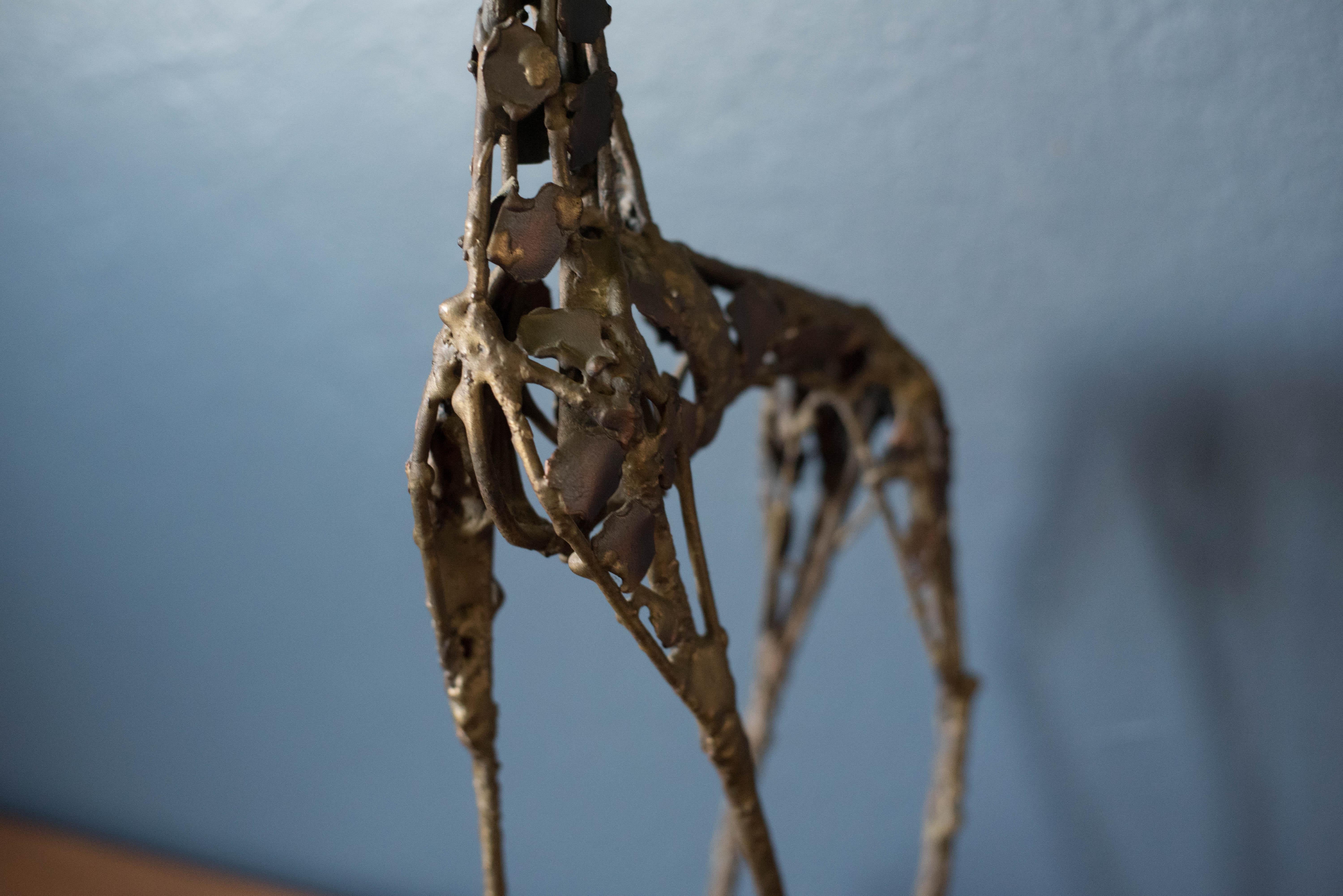 Mid Century Modern Abstract Metal Giraffe Sculpture For Sale 4