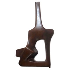 Vintage Mid Century Modern Abstract Metal on Marble Table Sculpture Signed Varga 1970s