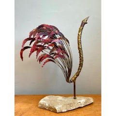 Mid-Century Modern Abstract Metal Rooster Sculpture