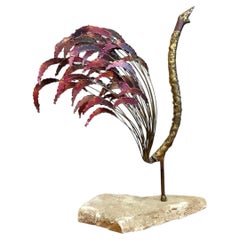 Mid-Century Modern Abstract Metal Rooster Sculpture