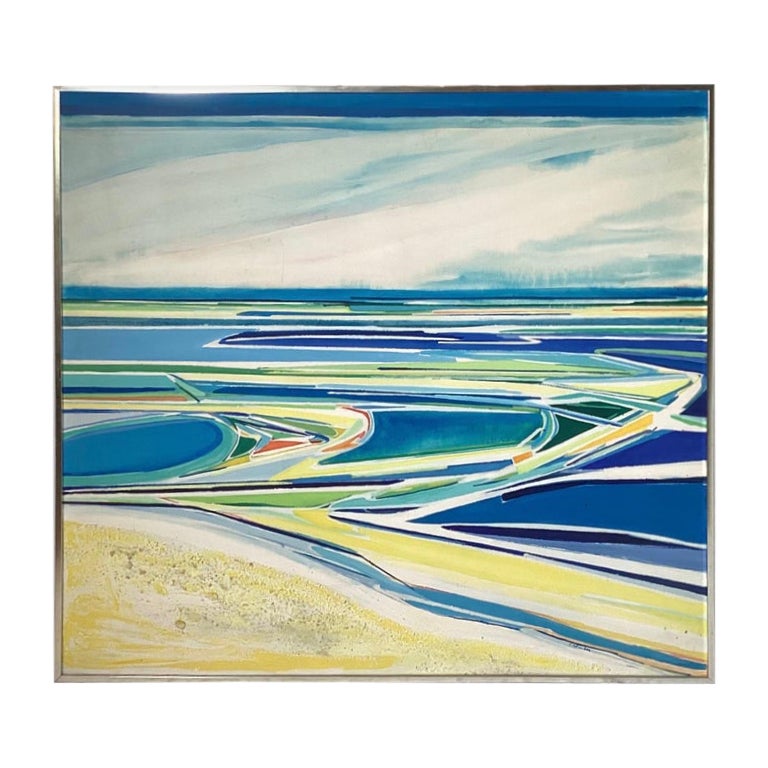 Mid Century Modern Abstract New Jersey Shore Seascape - by E. Schreiber