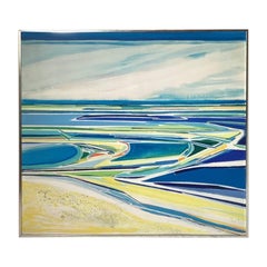 Mid Century Modern Abstract New Jersey Shore Seascape - by E. Schreiber