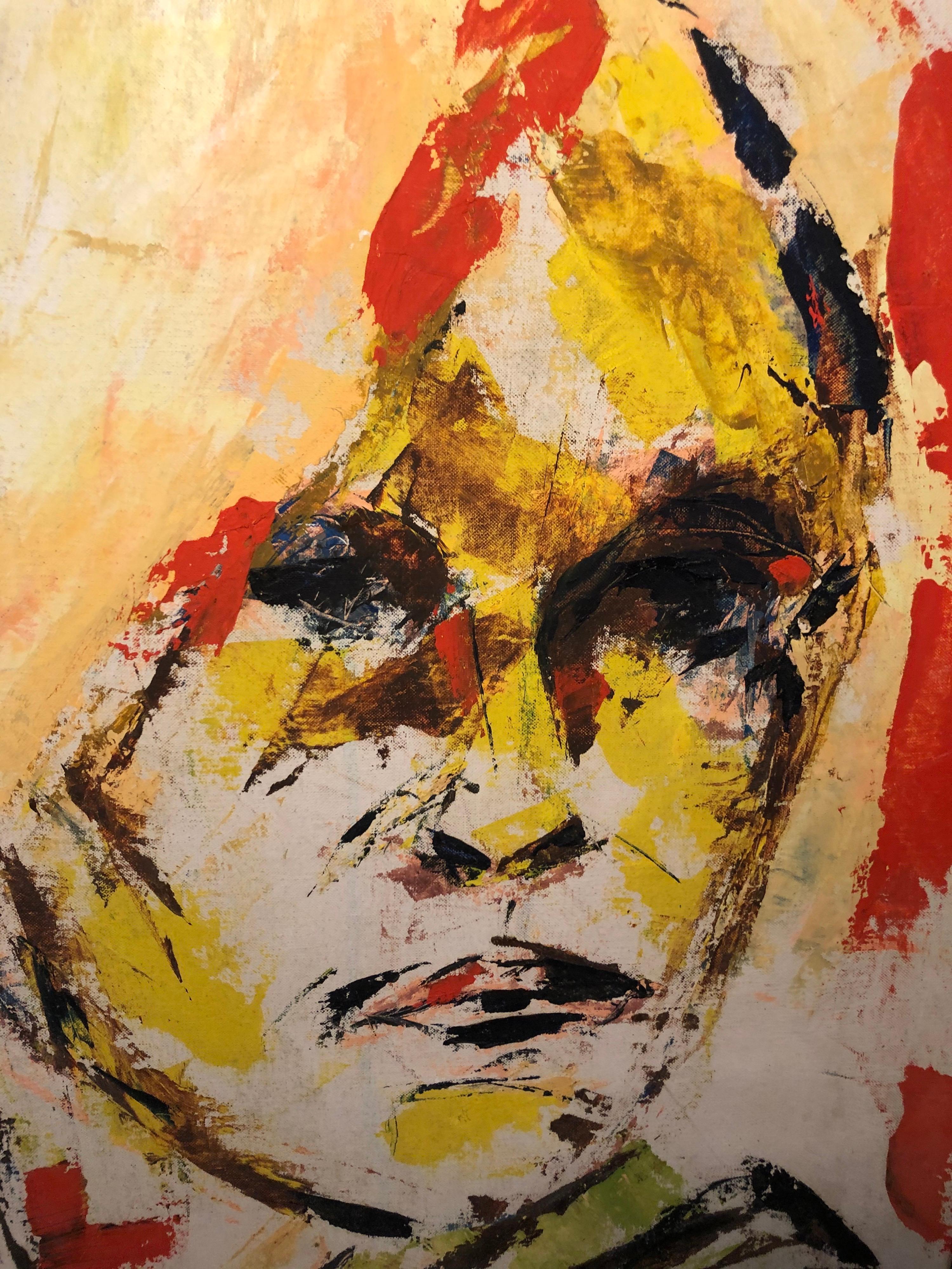Mid Century Modern Abstract of Andy Warhol Style man In Good Condition For Sale In Redding, CT