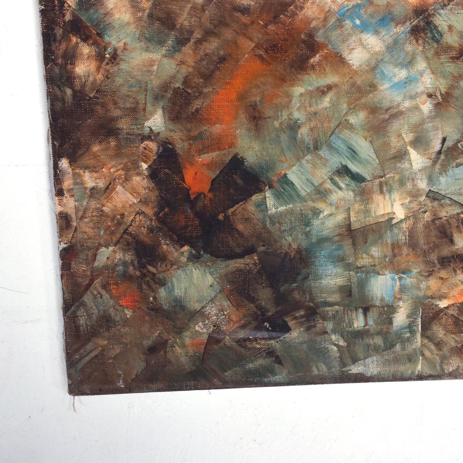 Mid-Century Modern Abstract Oil in Canvas In Good Condition In Chula Vista, CA