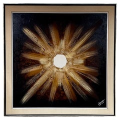 Olio astratto su tela di Frank Walcutt, stile metà del secolo scorso.