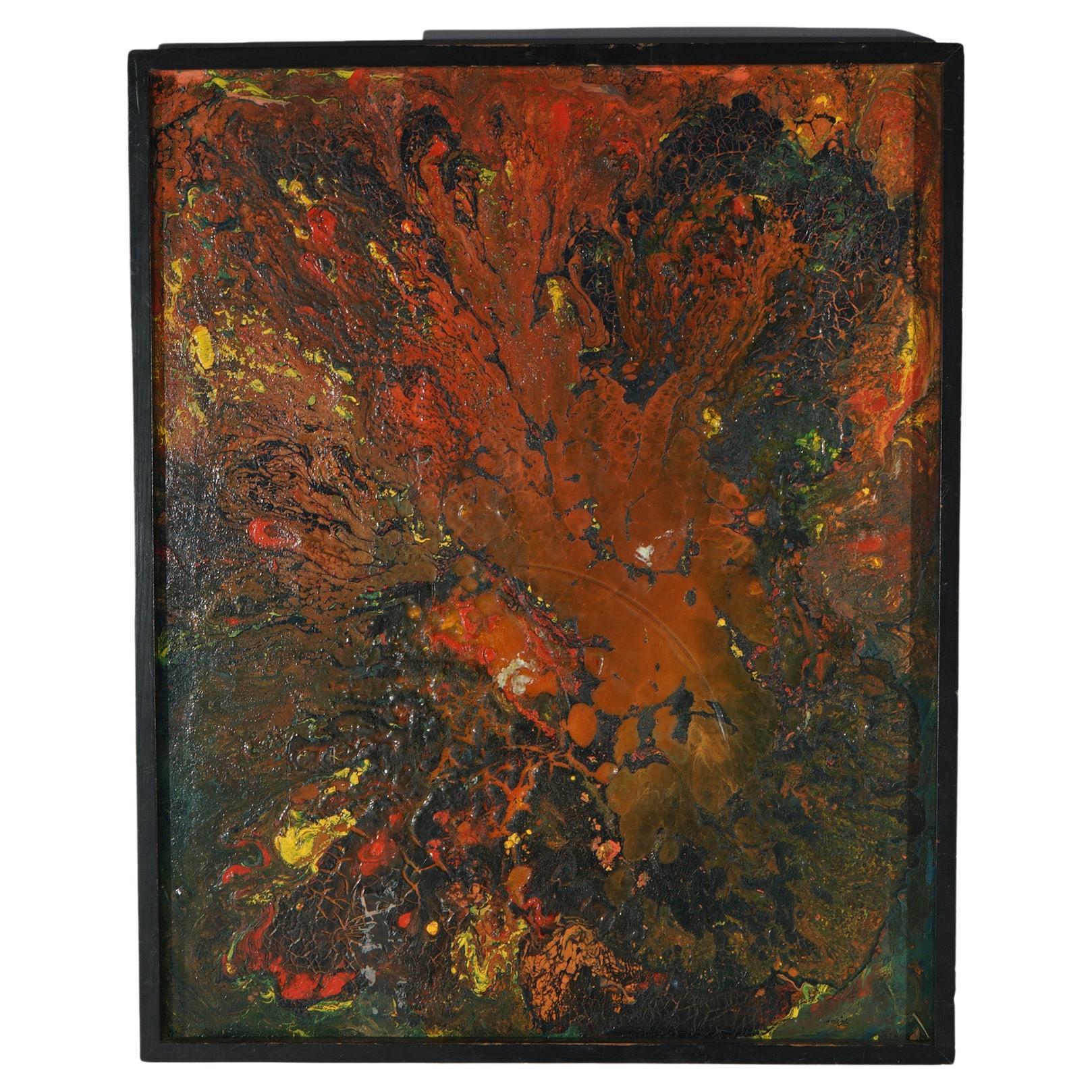 Peinture abstraite à l'huile sur toile de Beverly Goldman du 20e siècle The Moderns