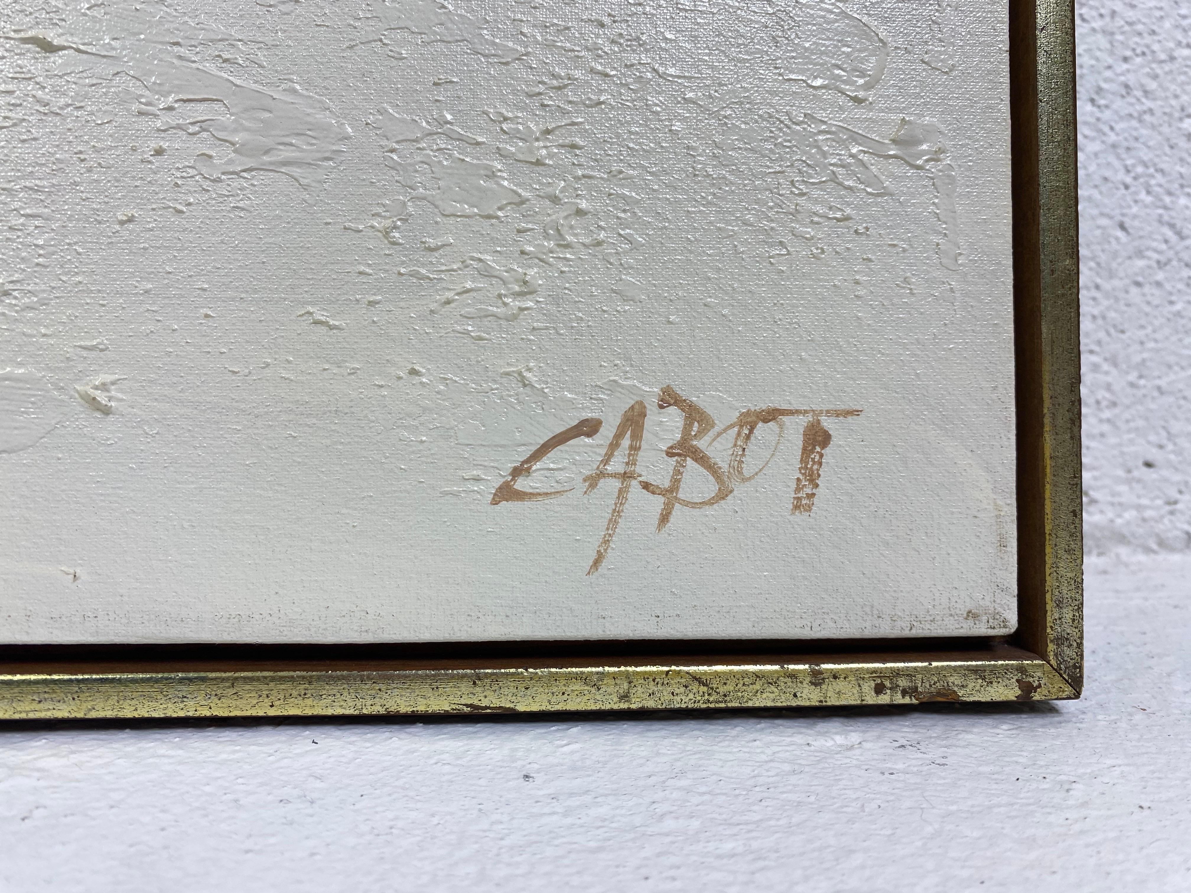 Américain Huile sur toile abstraite moderne du milieu du siècle dernier signée Cabot en vente