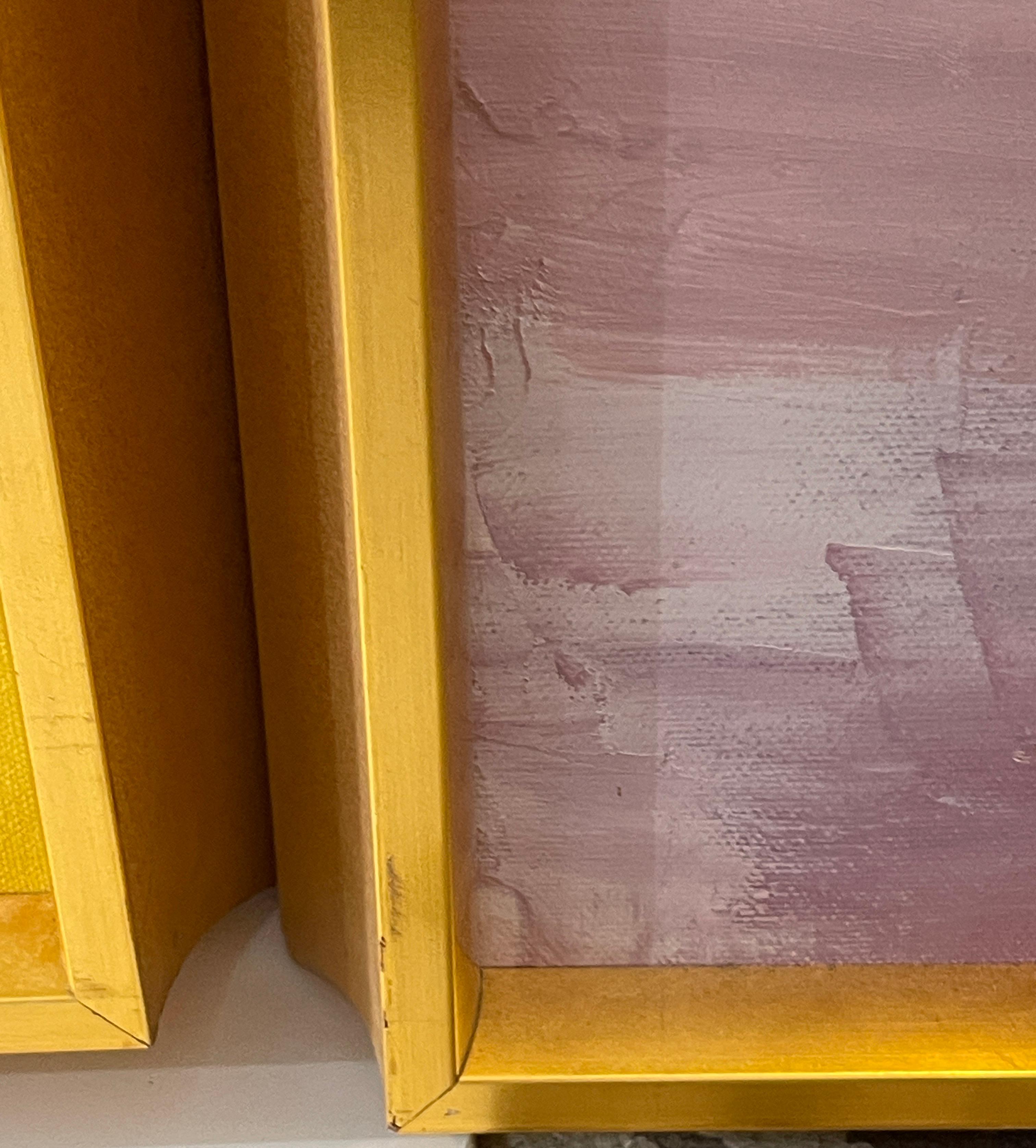 Ensemble triptyque moderne du milieu du siècle dernier huile sur toile abstraite, signé en vente 9