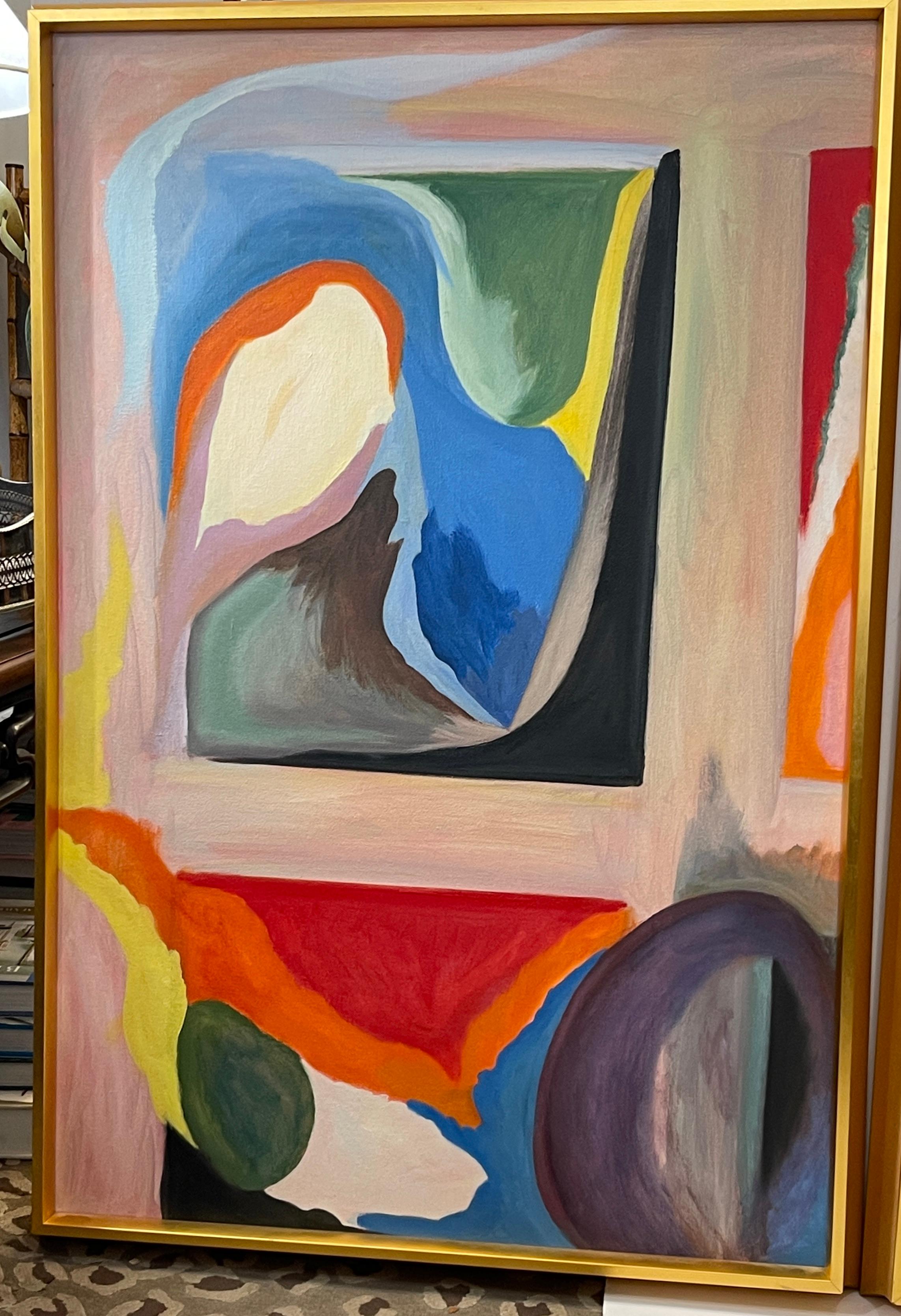 Mid-Century Modern Ensemble triptyque moderne du milieu du siècle dernier huile sur toile abstraite, signé en vente