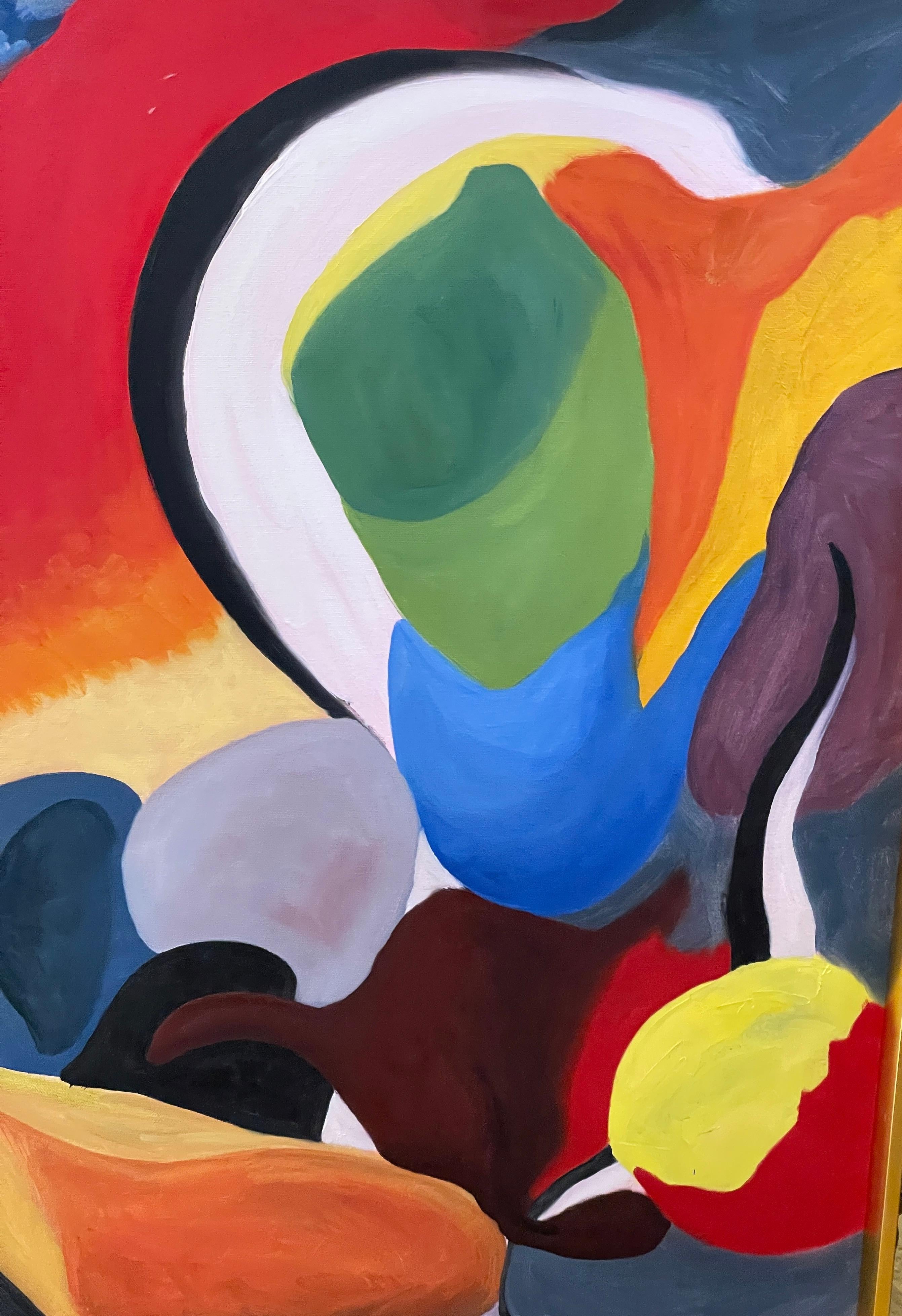 Ensemble triptyque moderne du milieu du siècle dernier huile sur toile abstraite, signé Bon état - En vente à West Palm Beach, FL