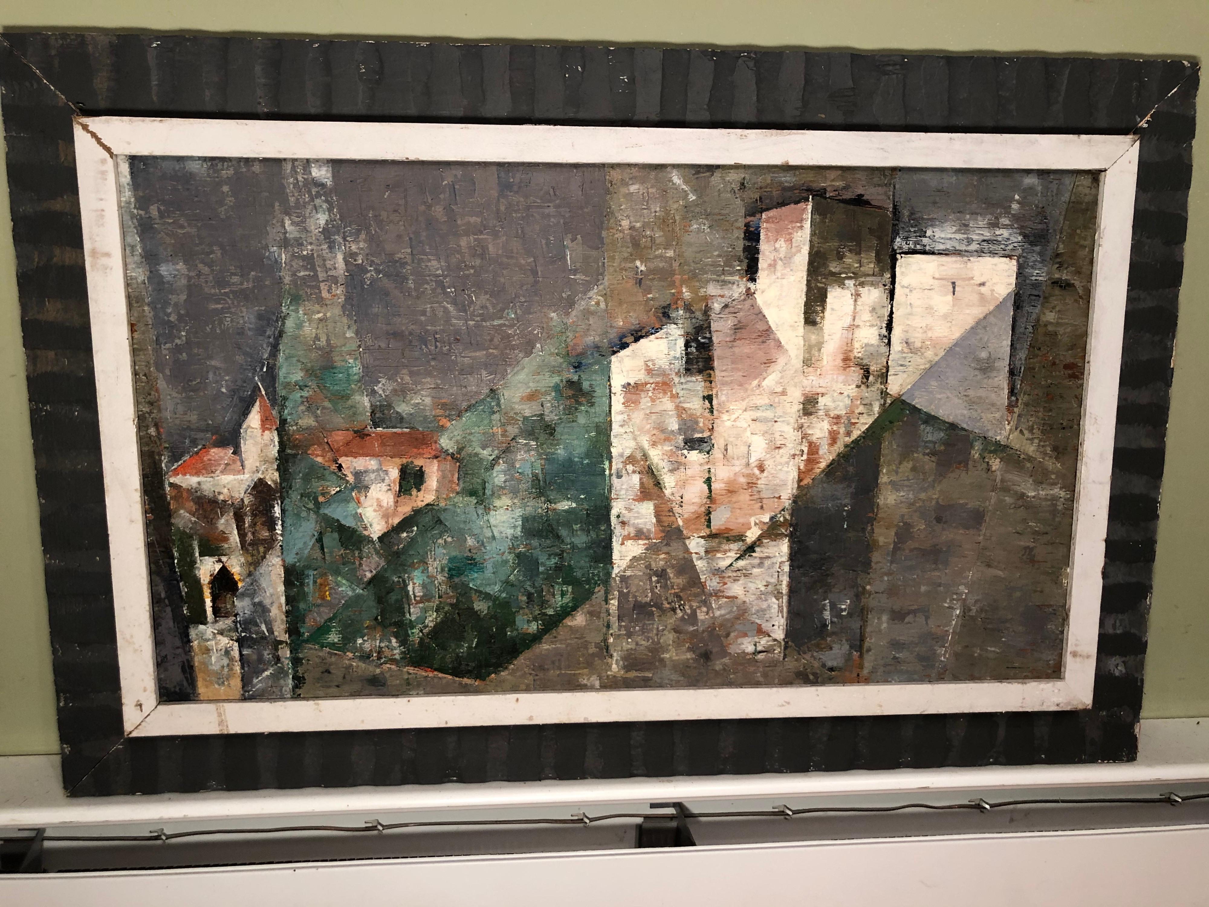 Mid-Century Modern Abstract on Board In Good Condition For Sale In Redding, CT