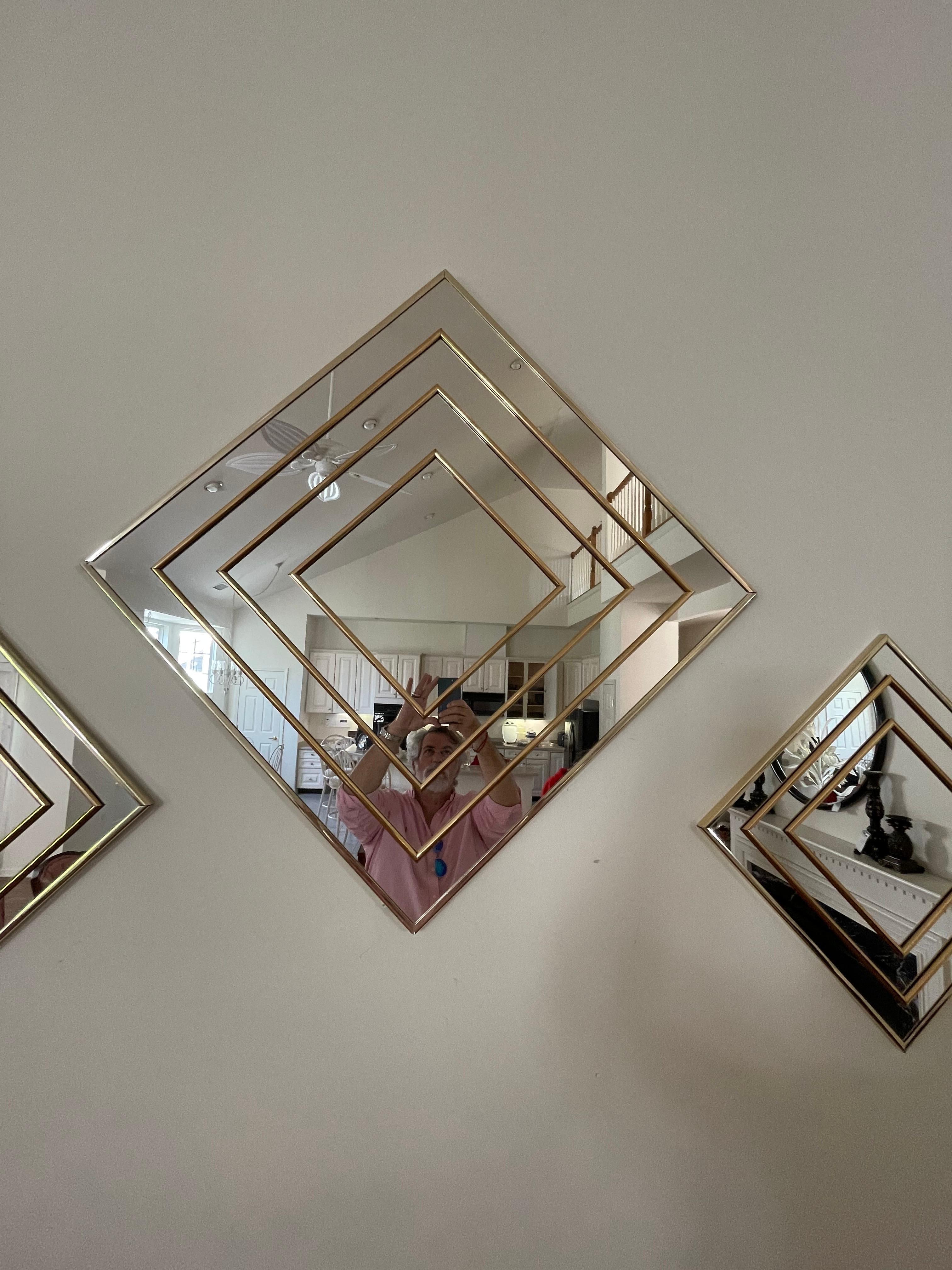Miroir Op Art abstrait moderne du milieu du siècle A Sharon Art Original Bon état - En vente à W Allenhurst, NJ