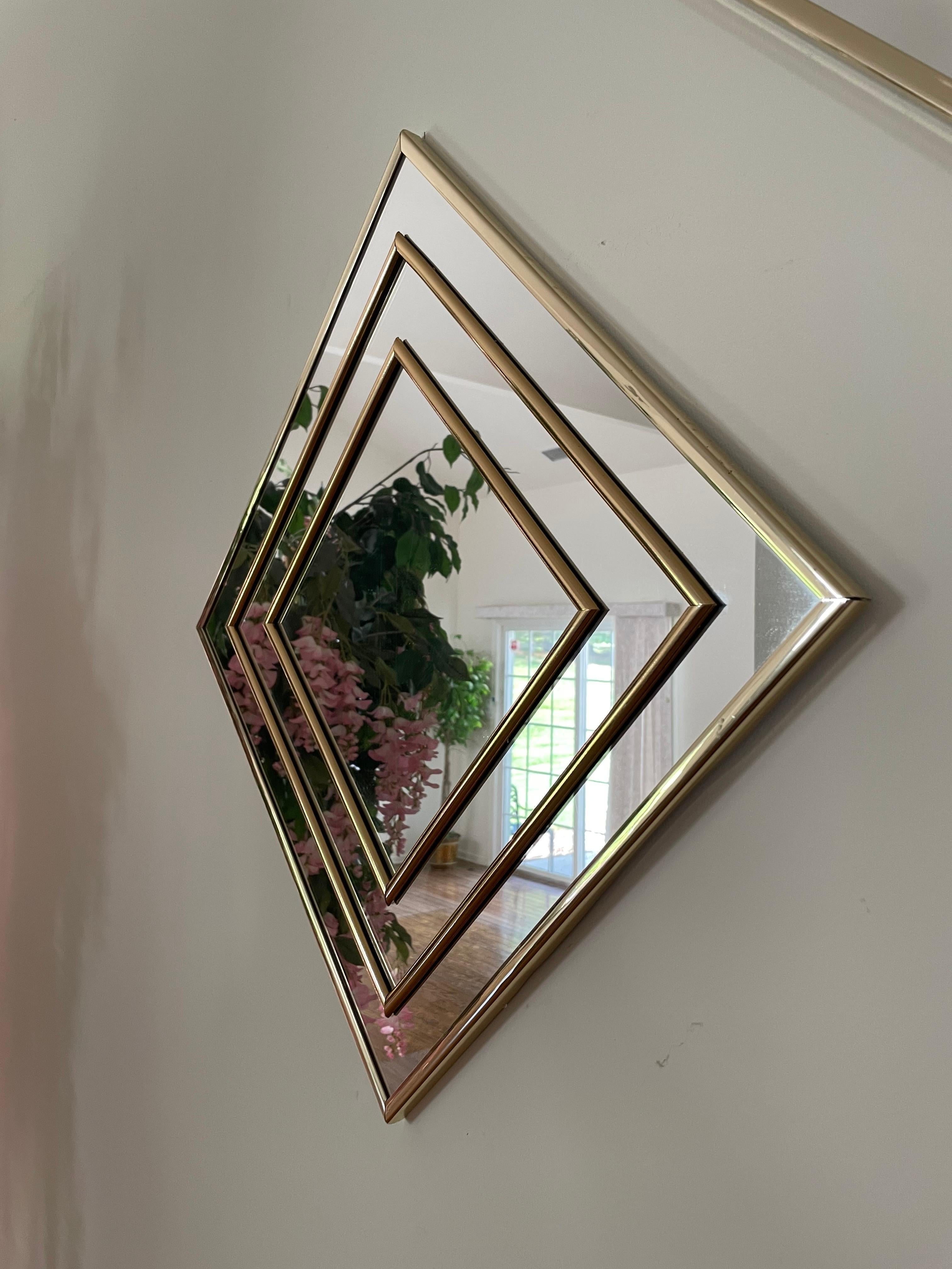 Late 20th Century Mid-Century Modern Abstract Op Art Mirror A Sharon Art Original For Sale