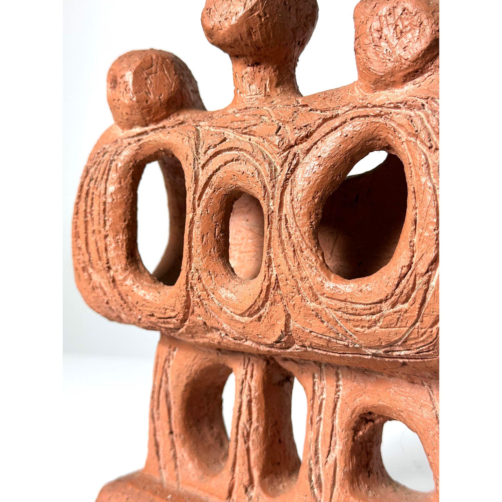 Escultura de cerámica figurativa abstracta modernista de mediados de siglo firmada por Fran Gazda en venta 1
