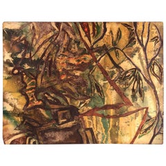 Mid-Century Modern Abstract Painted Panel, Mid-20th Century