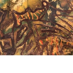 Mid-Century Modern Abstract Painted Panel, Mid-20th Century