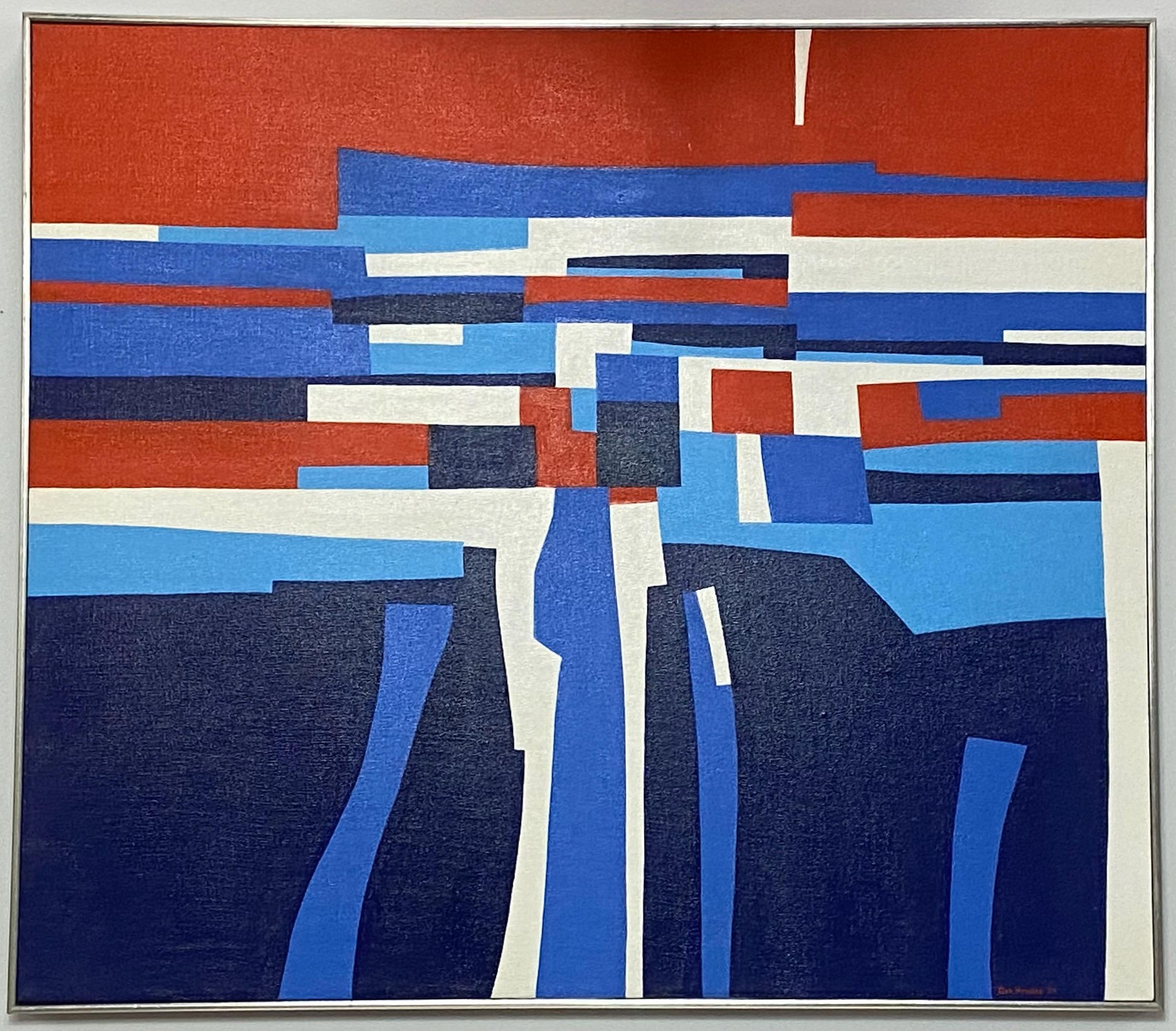 American Mid-Century Modern Abstract Painting 1970 by George Howard For Sale