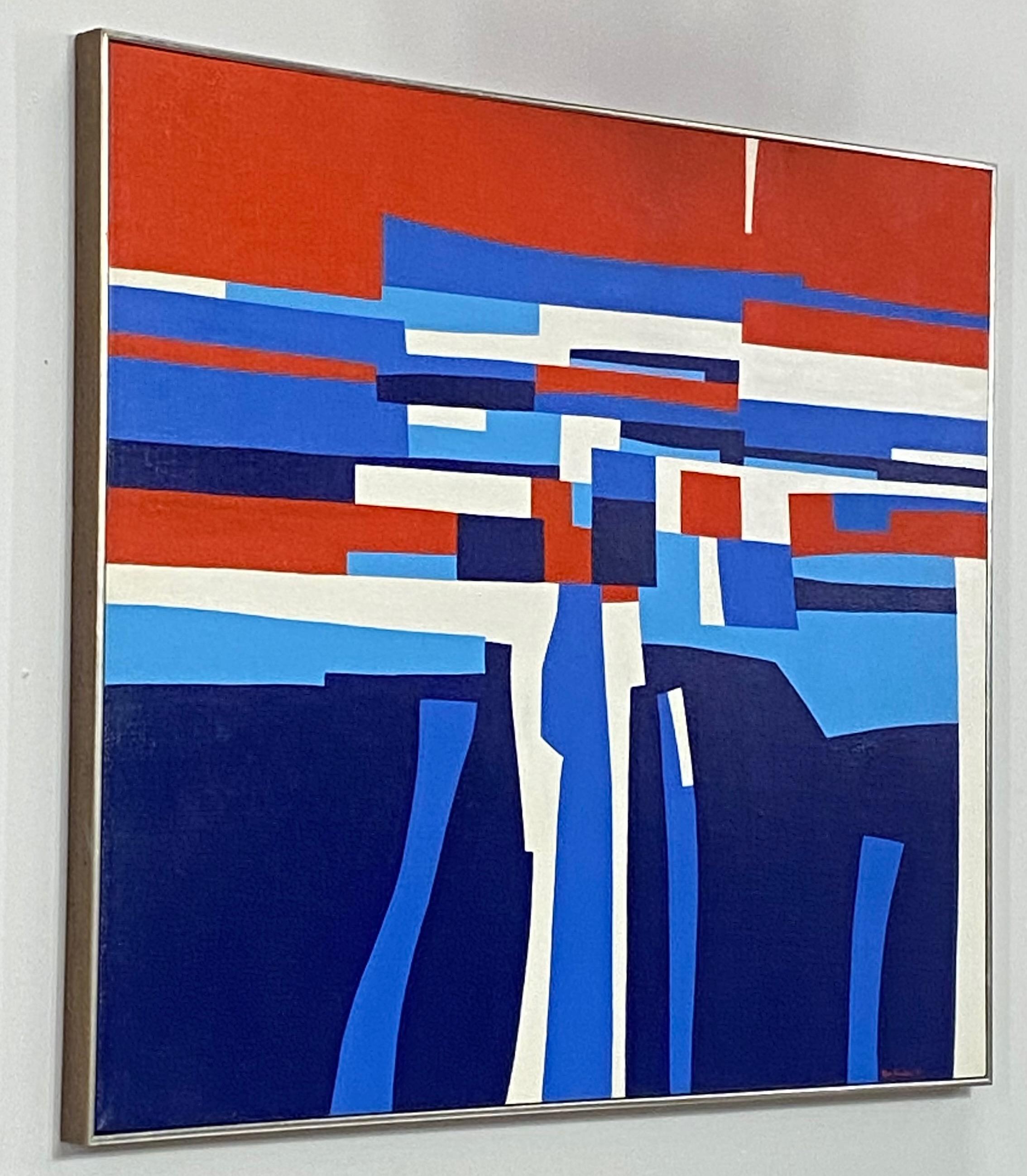 20th Century Mid-Century Modern Abstract Painting 1970 by George Howard For Sale