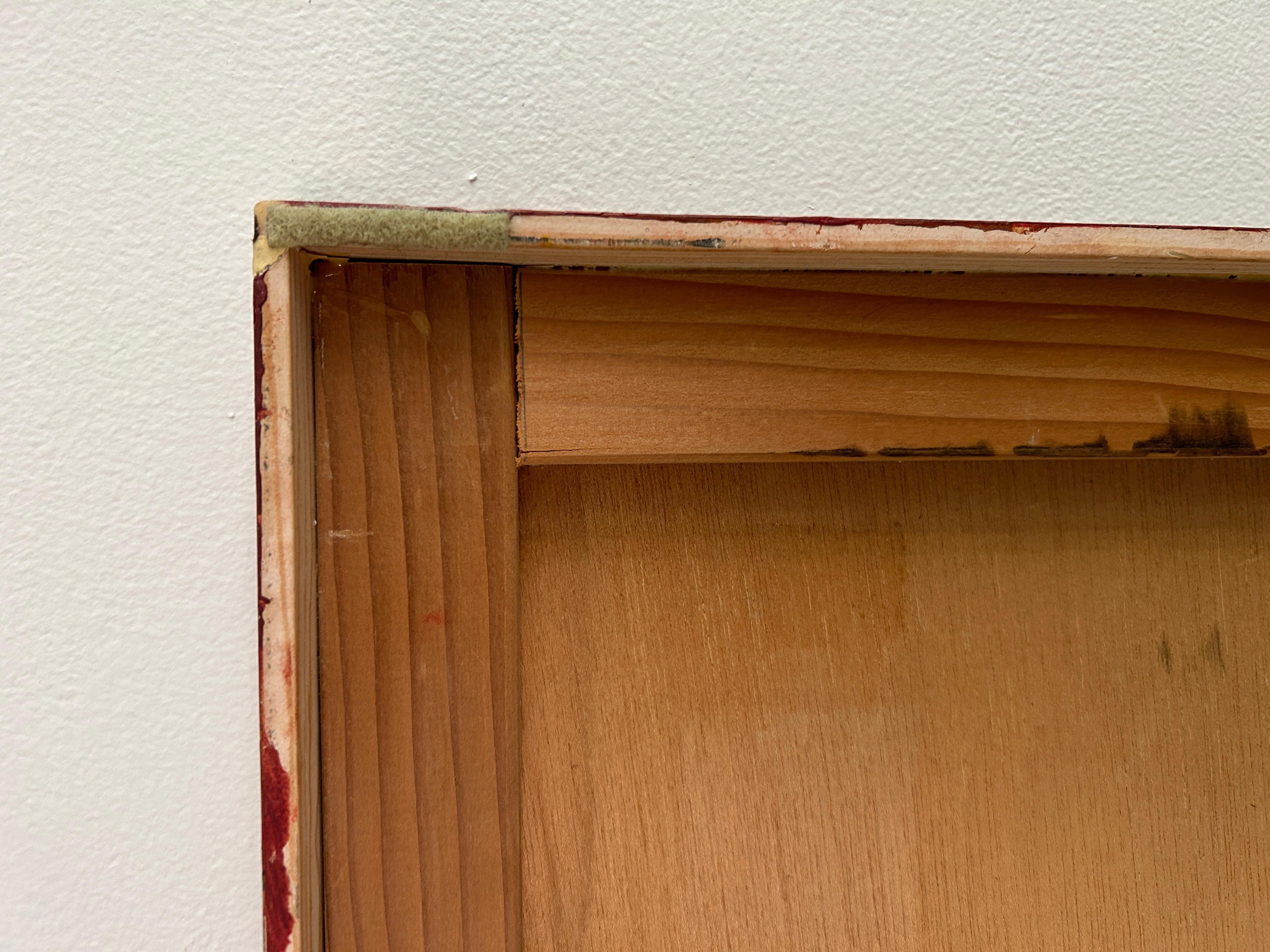 Mid Century Modern Abstrakte Malerei Kunstwerk Öl auf Karton warme Farben im Angebot 1