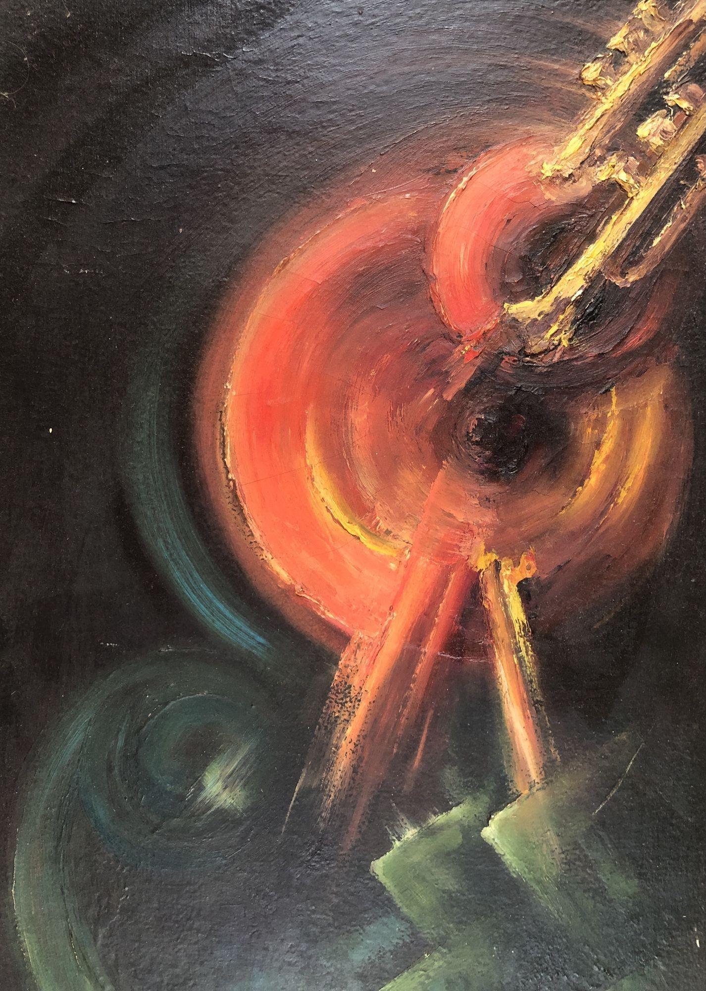 Mid-Century moderno Pittura astratta moderna del Medioevo di Anne H. Barnes in vendita