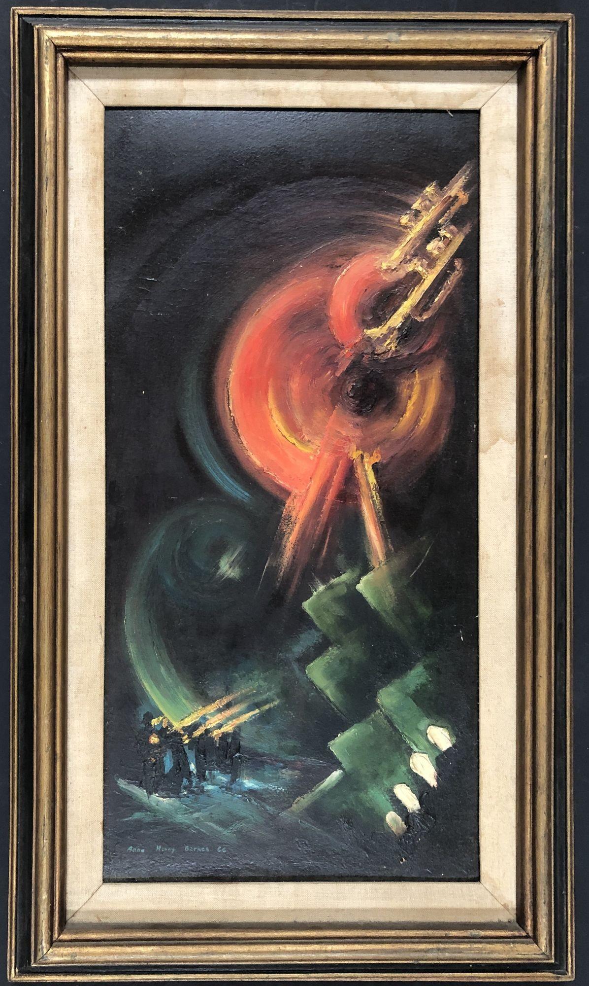 Americano Pittura astratta moderna del Medioevo di Anne H. Barnes in vendita