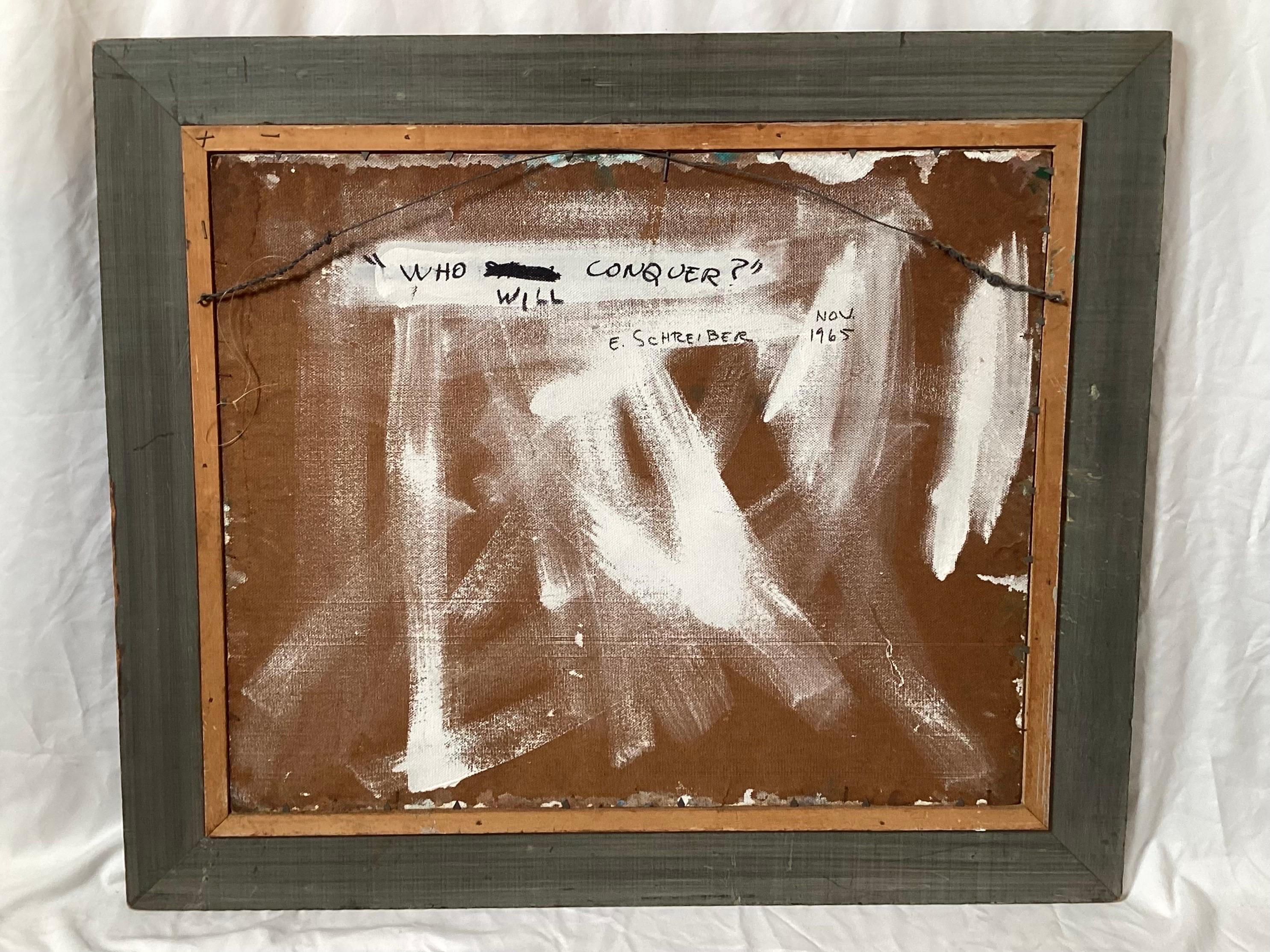 Abstraktes Gemälde von Eileen Schreiber aus der Mitte des Jahrhunderts (Farbe) im Angebot