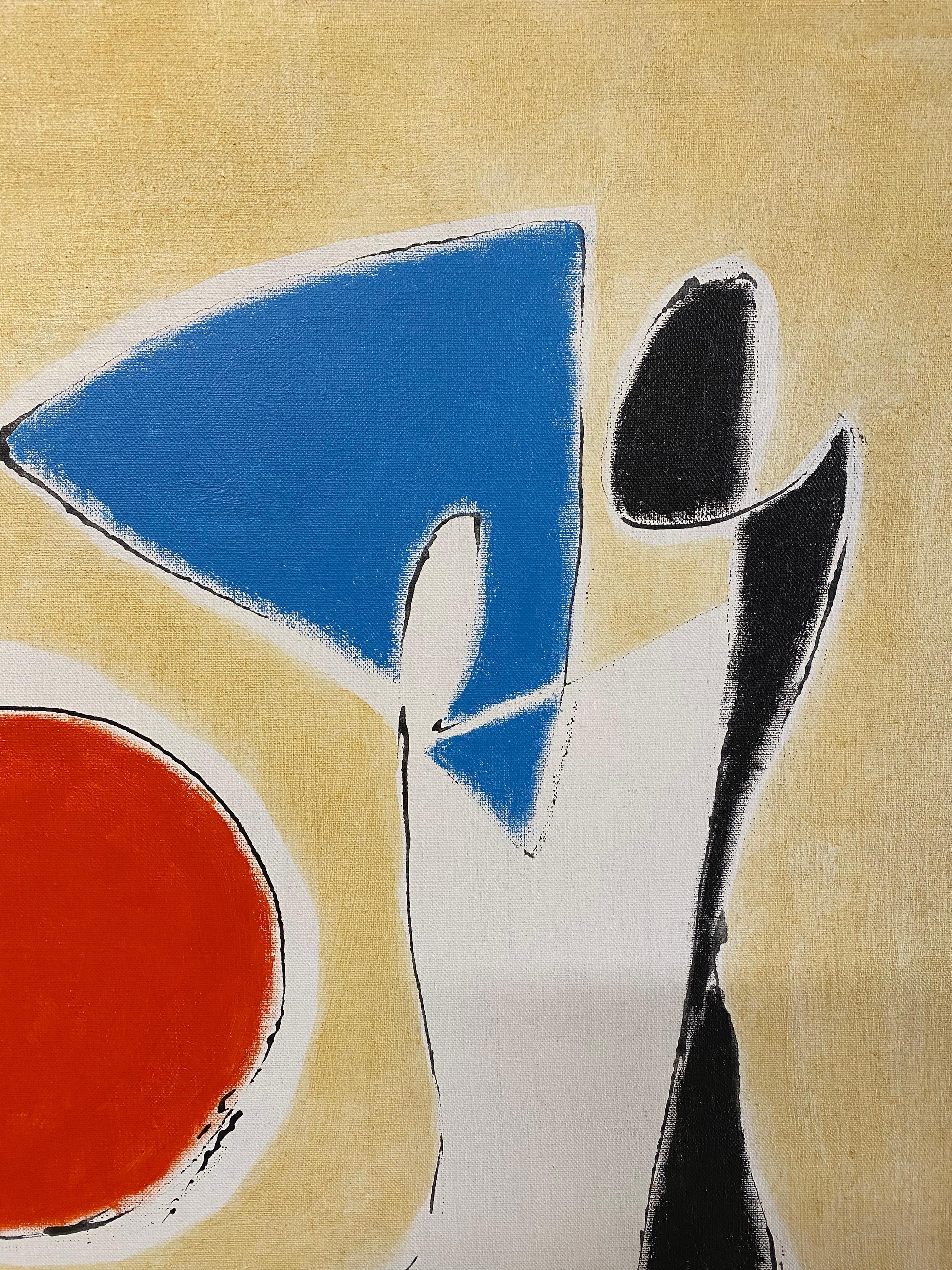  Mid Century Modern Abstract Painting by Jacob Semiatin (1915-2003) For Sale 2