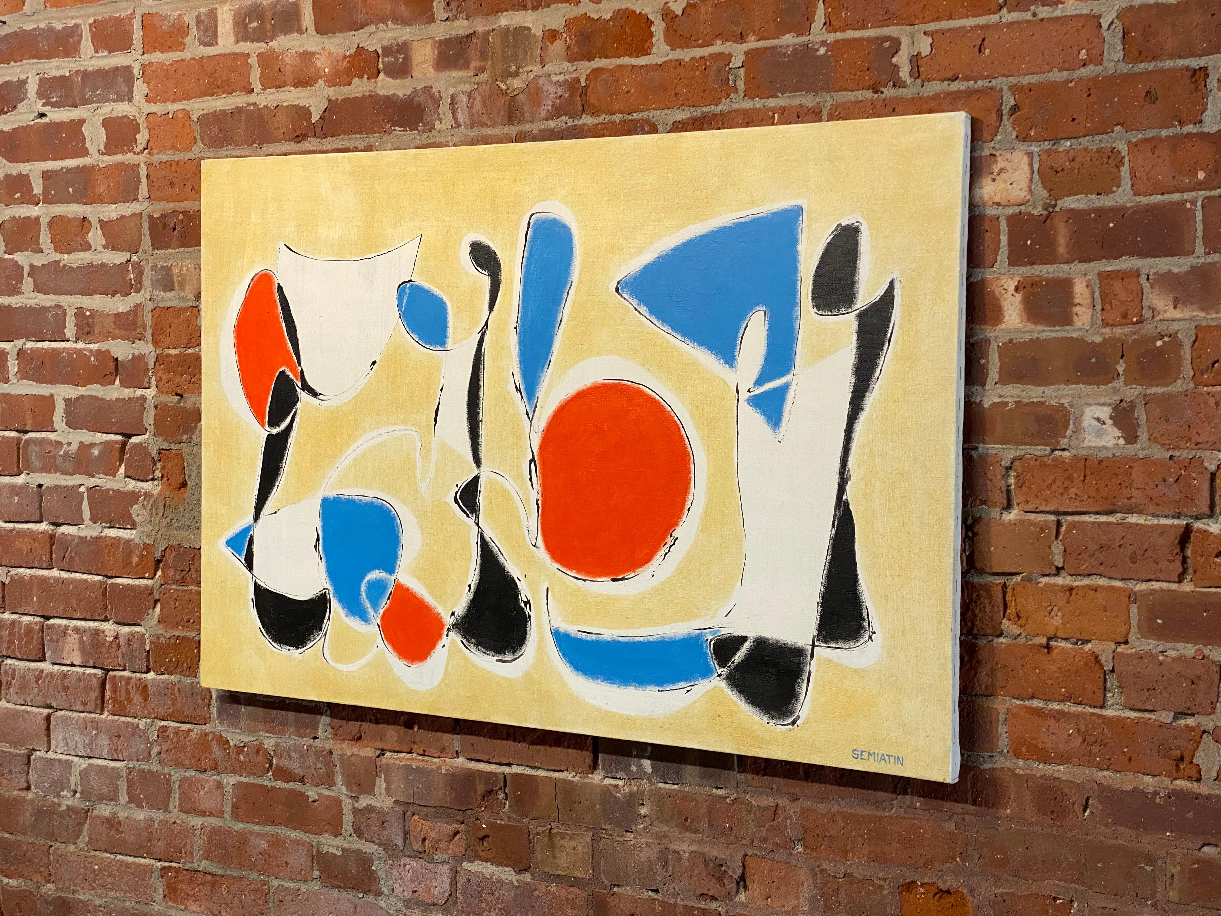 Mid-Century Modern  Mid Century Modern Abstract Painting by Jacob Semiatin (1915-2003) For Sale