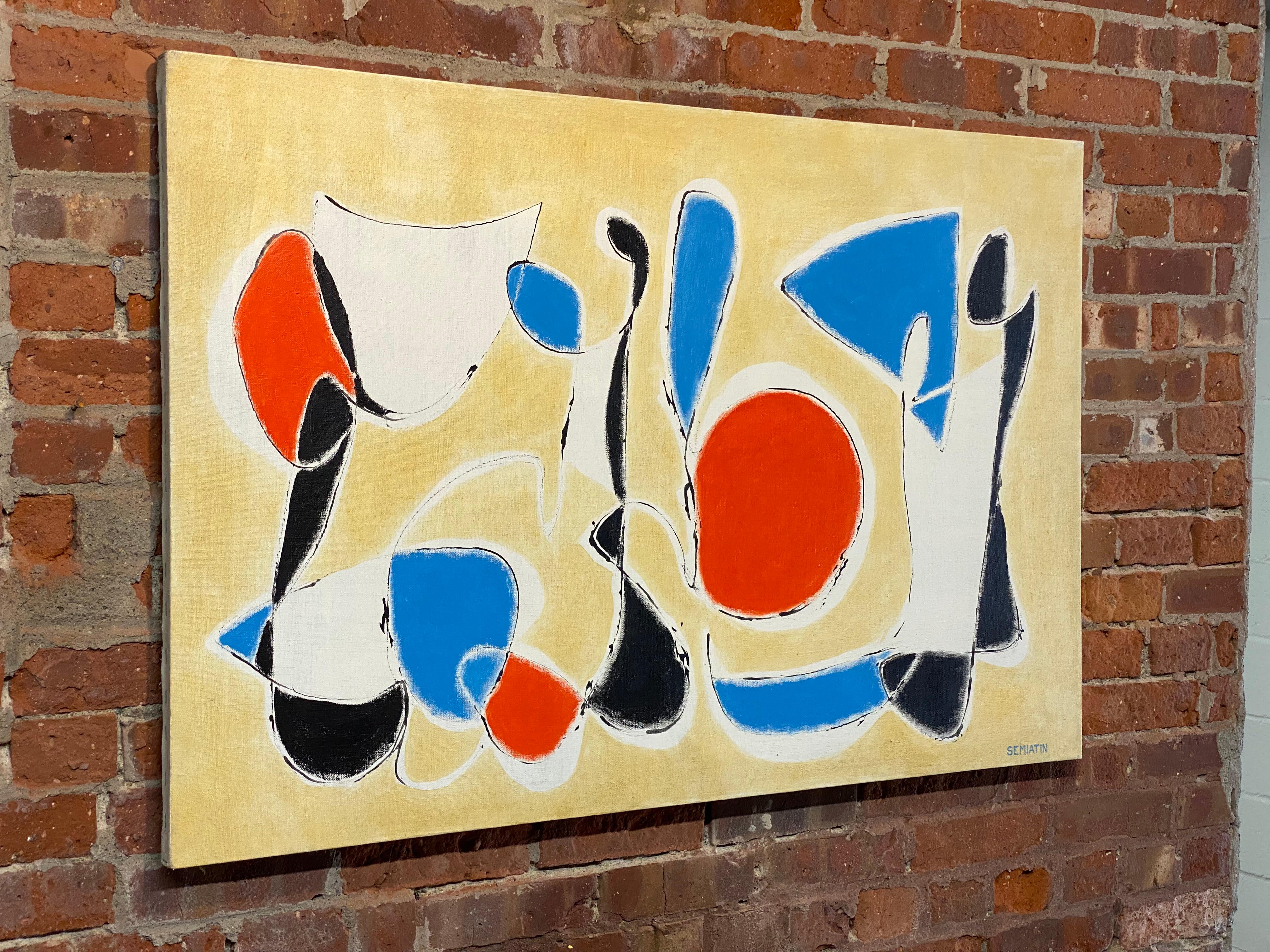 American  Mid Century Modern Abstract Painting by Jacob Semiatin (1915-2003) For Sale