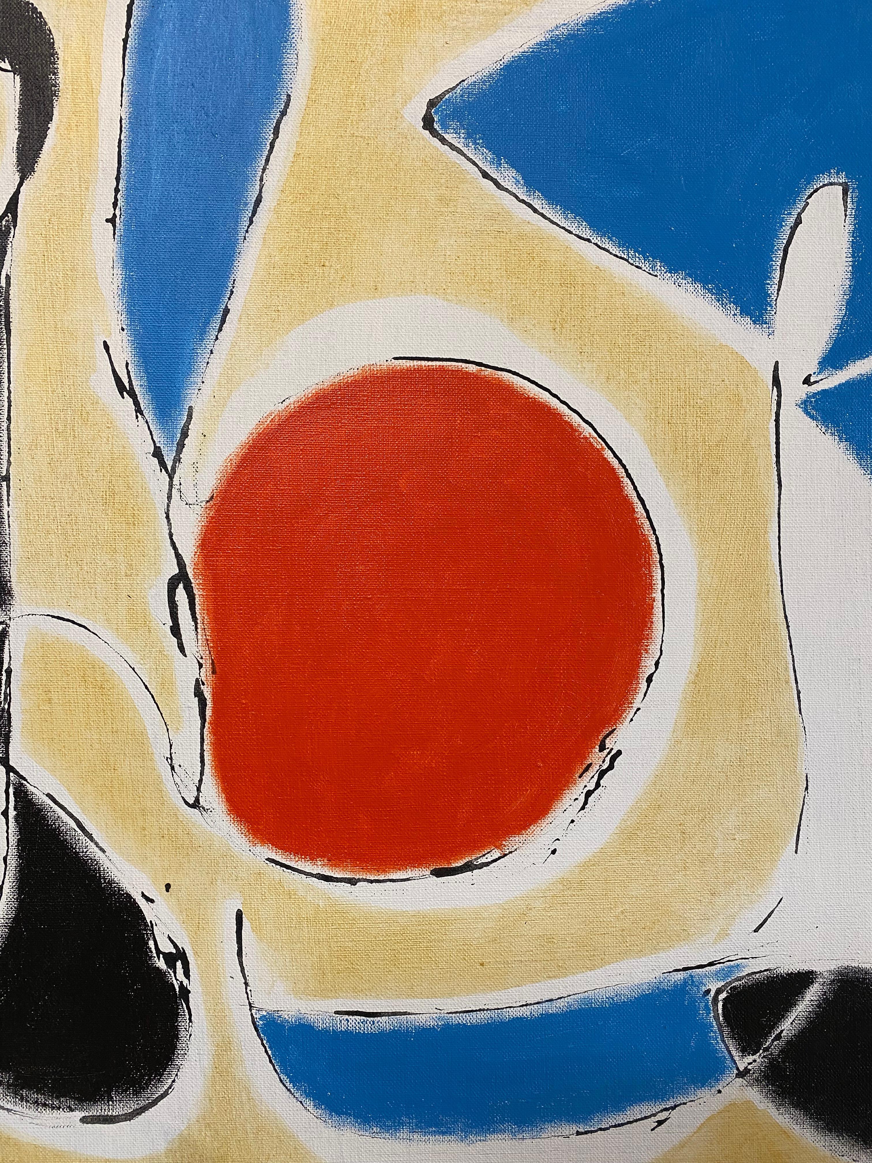  Abstraktes Gemälde von Jacob Semiatin (1915-2003), Moderne der Mitte des Jahrhunderts im Angebot 1