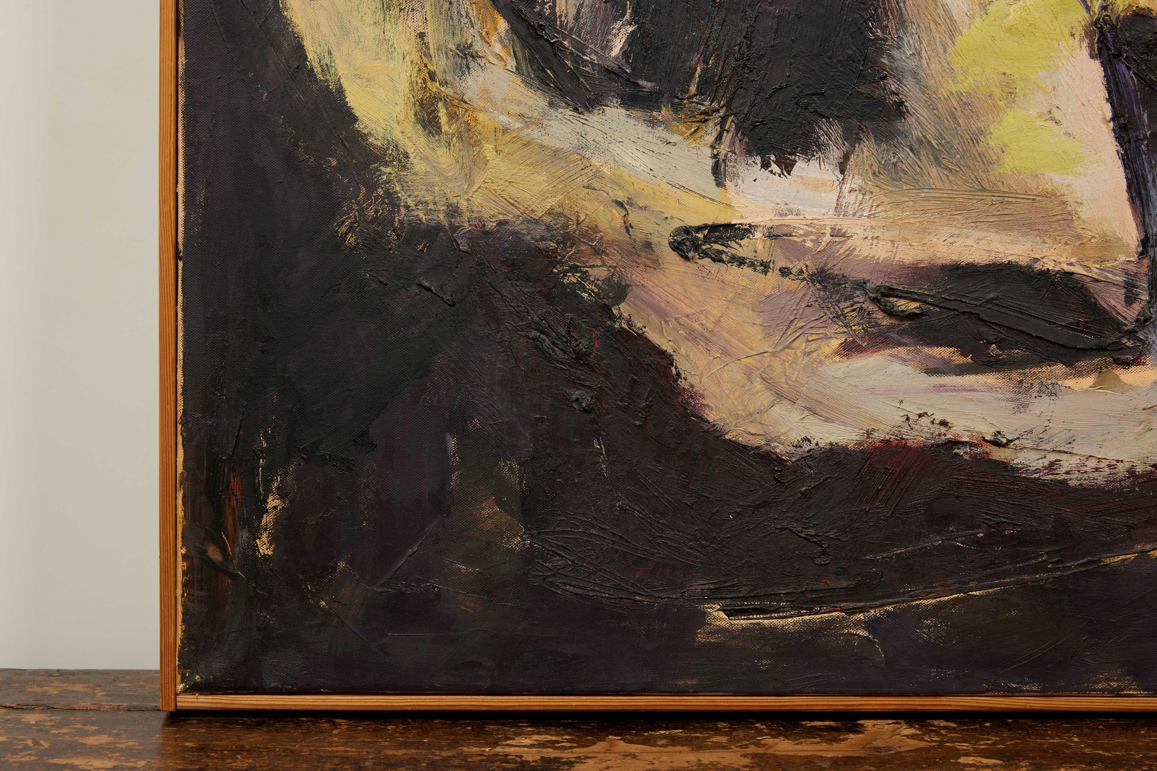  Pintura abstracta moderna de mediados de siglo  Pintado a mano en venta