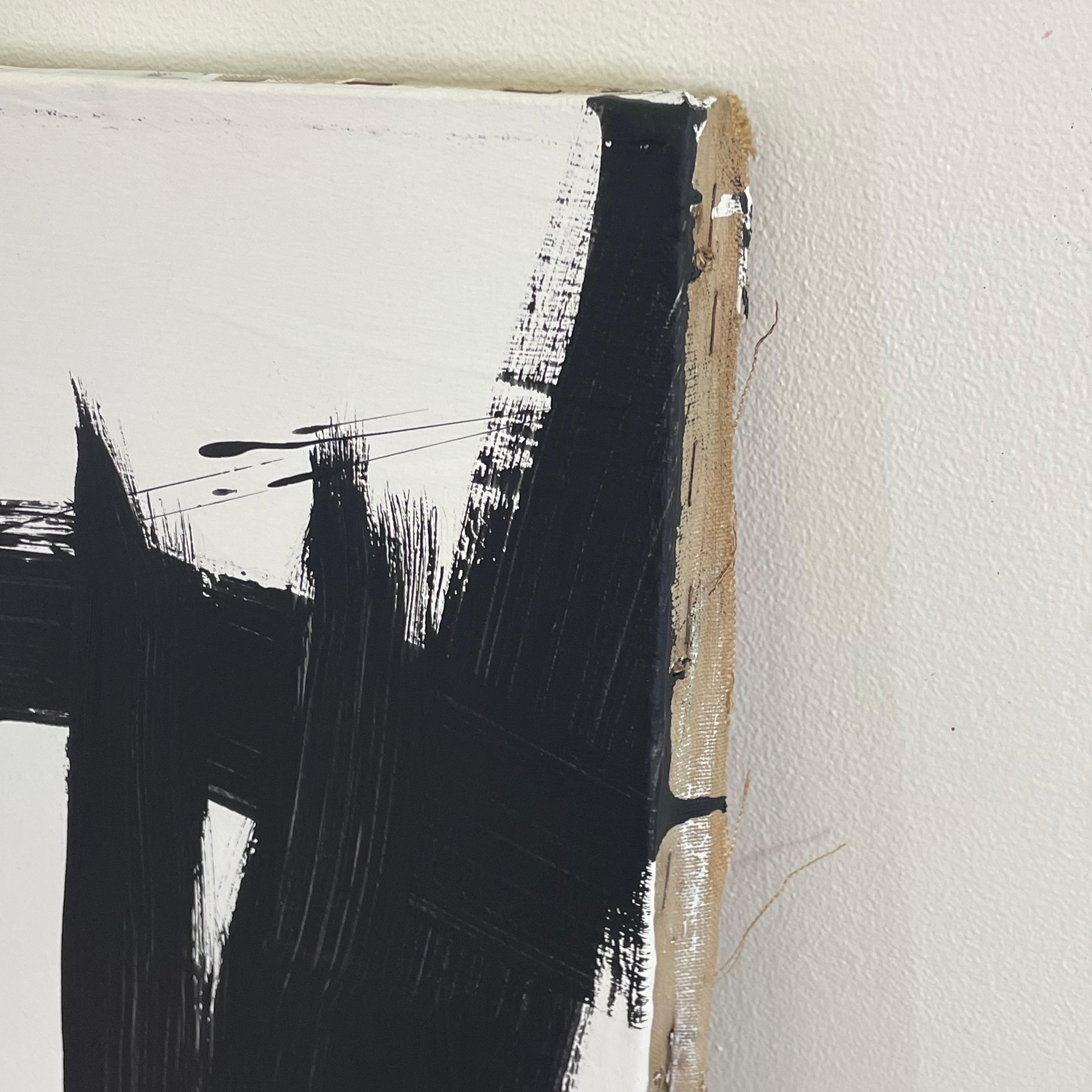 Mid Century Modern Abstract Painting In The Style of Franz Kline Moderno de mediados de siglo en venta