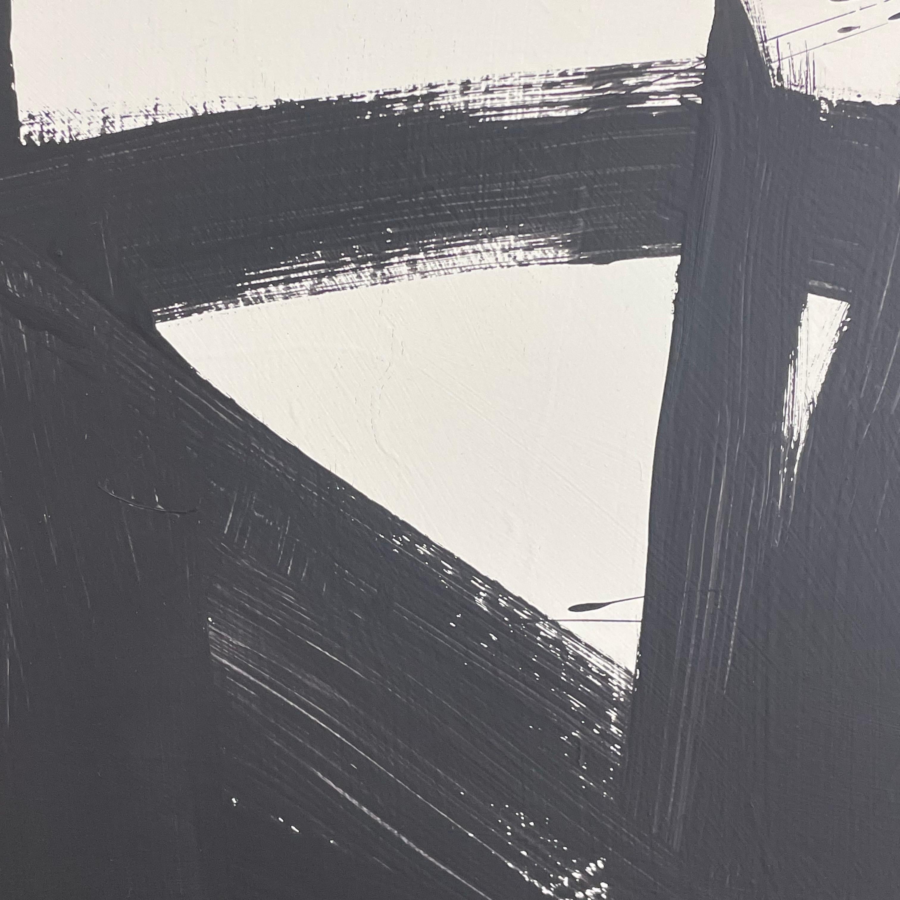 Mid Century Modern Abstract Painting In The Style of Franz Kline en Bueno estado para la venta en Bedford Hills, NY