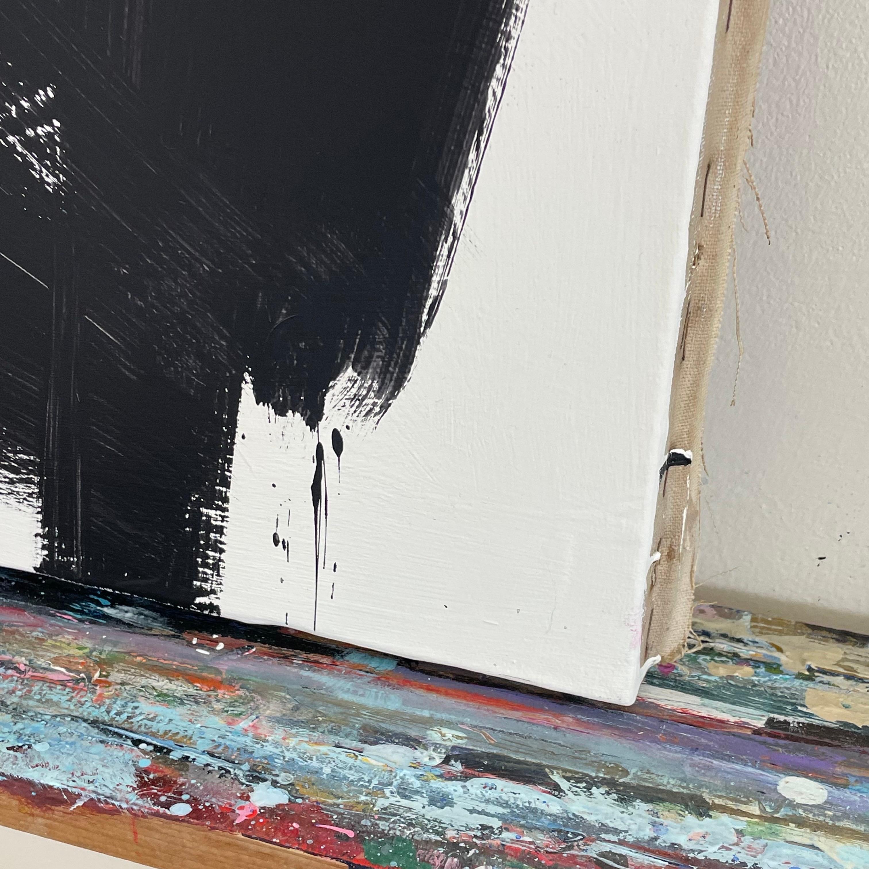 Mid Century Modern Abstract Painting In The Style of Franz Kline mediados del siglo XX en venta