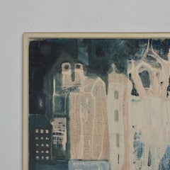 Mid-Century Modern Abstract Painting Landscape Slovakian Artist Oil on Canvas