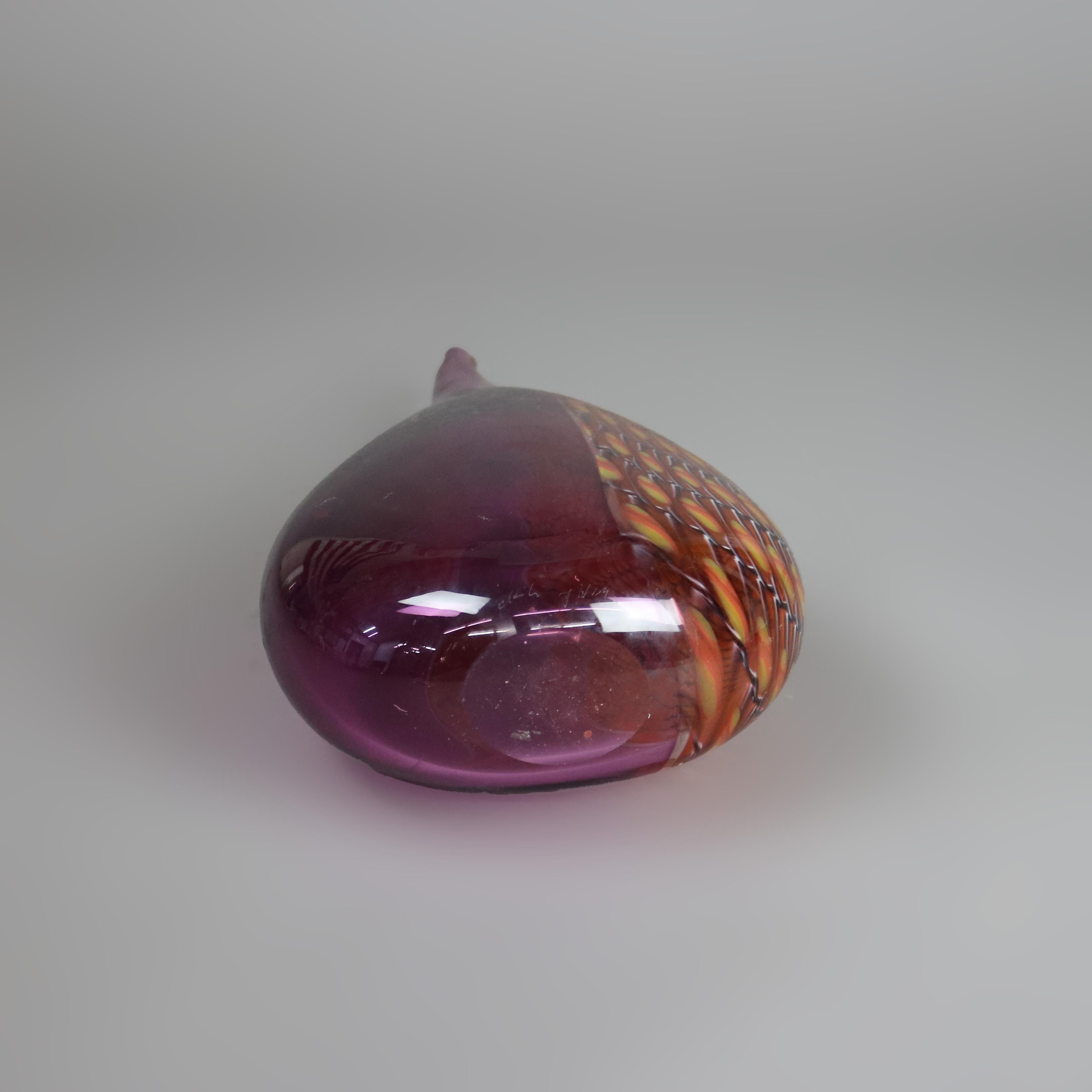Vaso di vetro artistico con piume astratte della metà del secolo scorso C1960 in vendita 4