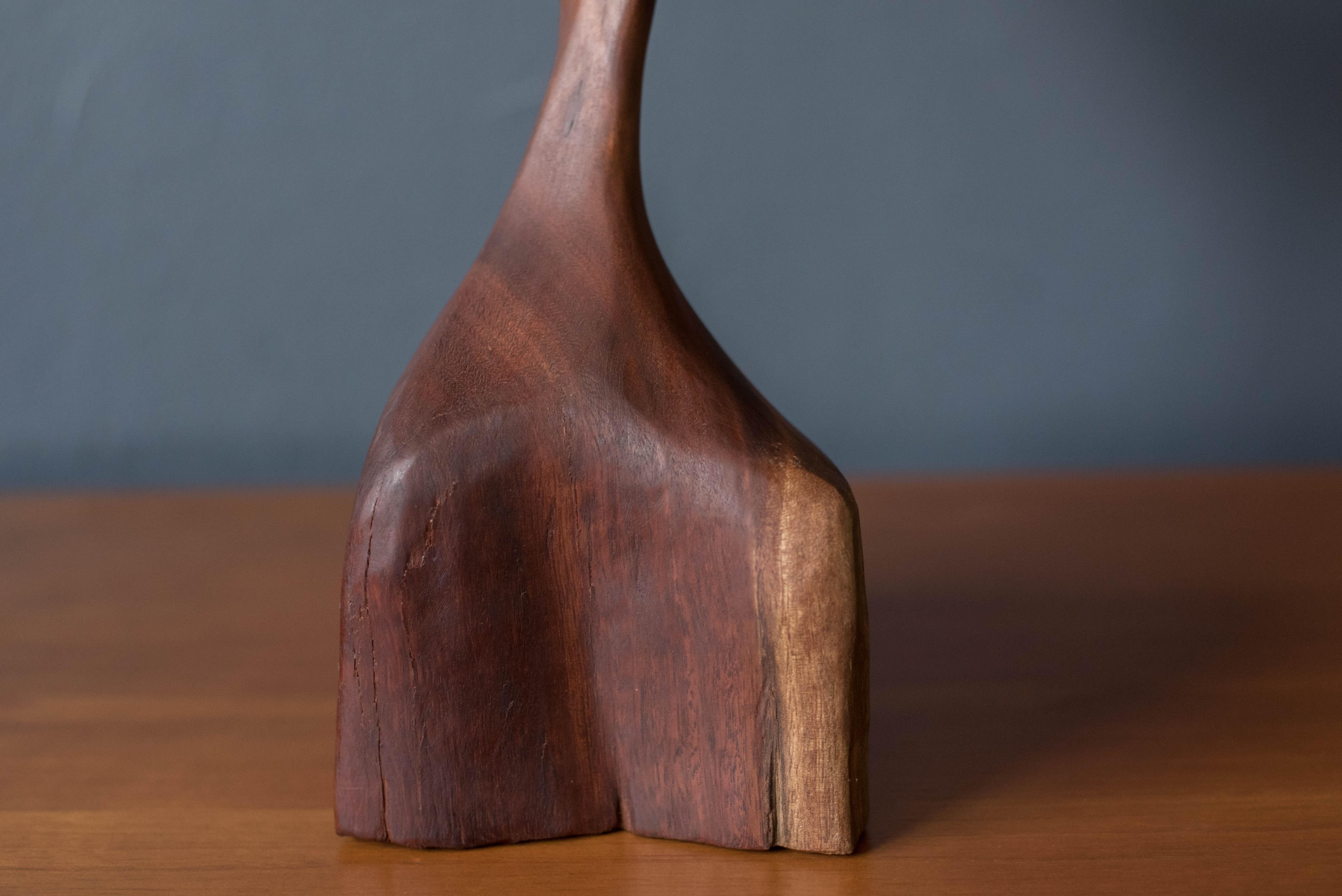 Mid-Century Modern Abstract Redwood Whale Sculpture 5