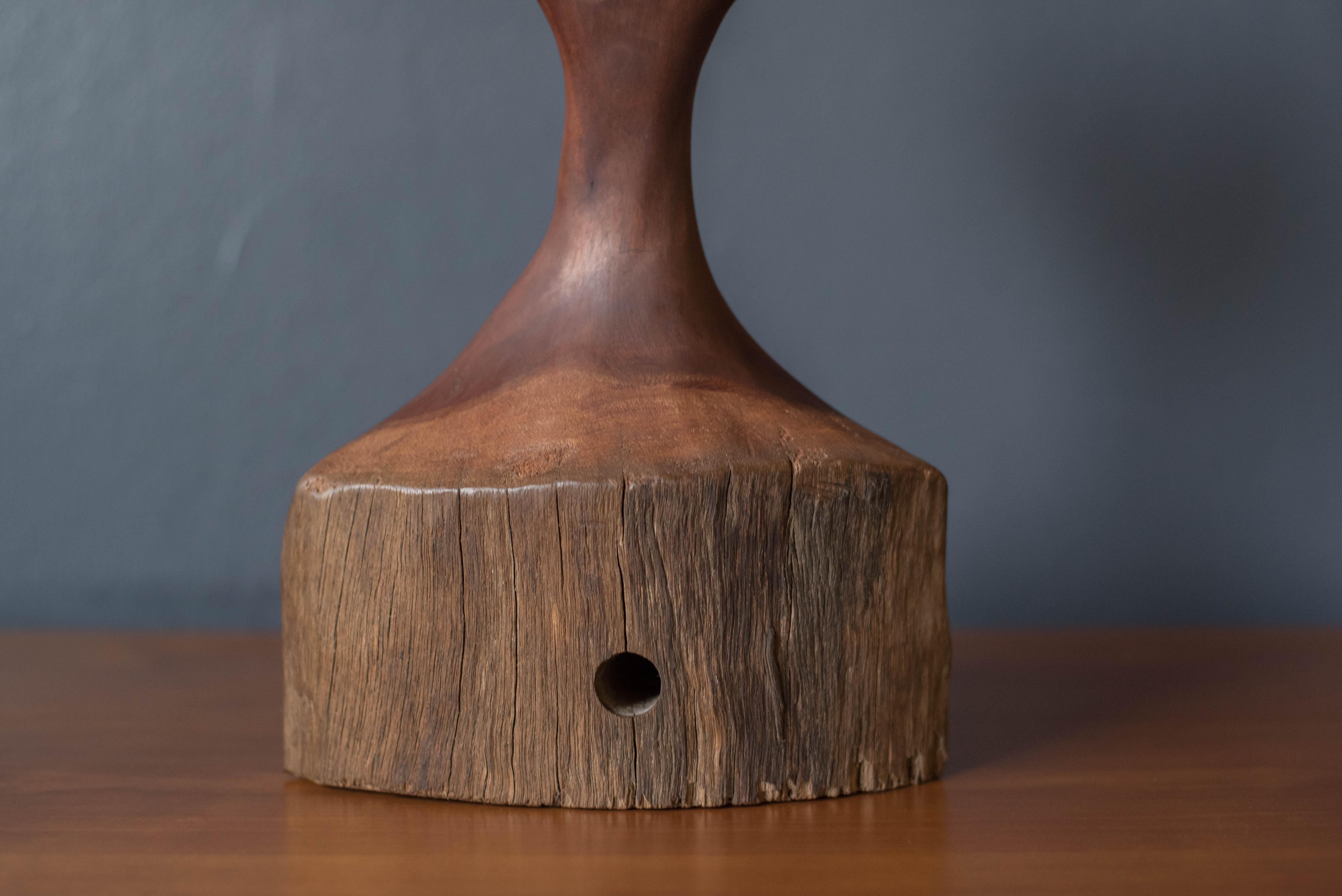 Mid-Century Modern Abstract Redwood Whale Sculpture 2