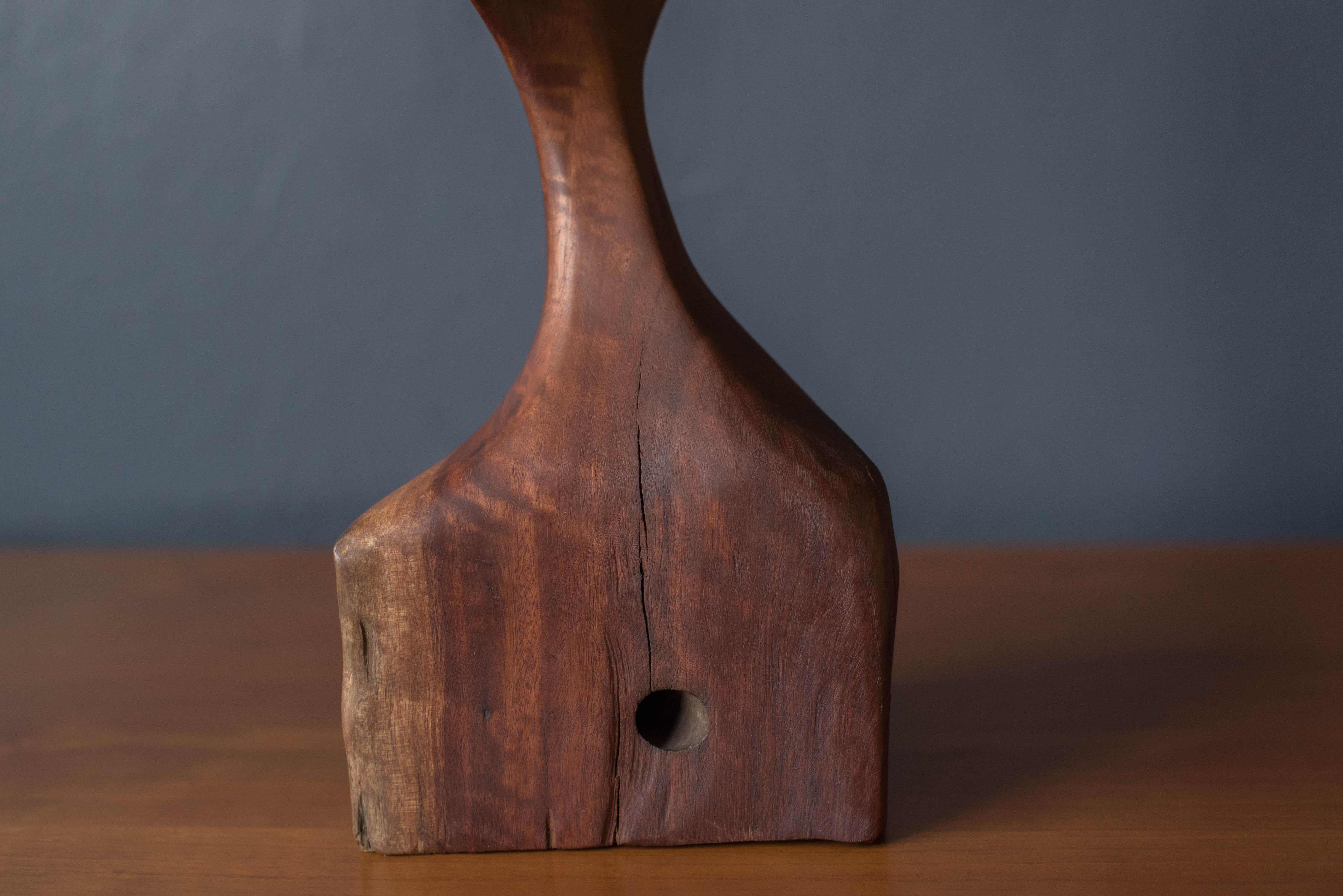 Mid-Century Modern Abstract Redwood Whale Sculpture 4
