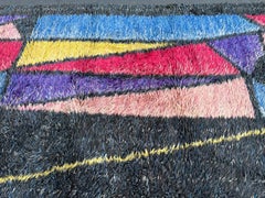 Mid Century Modern Abstract Rya Shag Rug 6 x 11