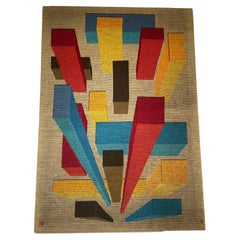 Vintage Mid-Century Modern Abstract Signed Tapestry, 1970s