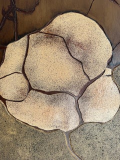 Mid-century Modern Abstract Textured Wood Wall Sculpture Assemblage