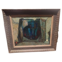 Vintage Mid-Century Modern Abstract "the Pilgrimage" by Martin Friedman, C1948 Framed