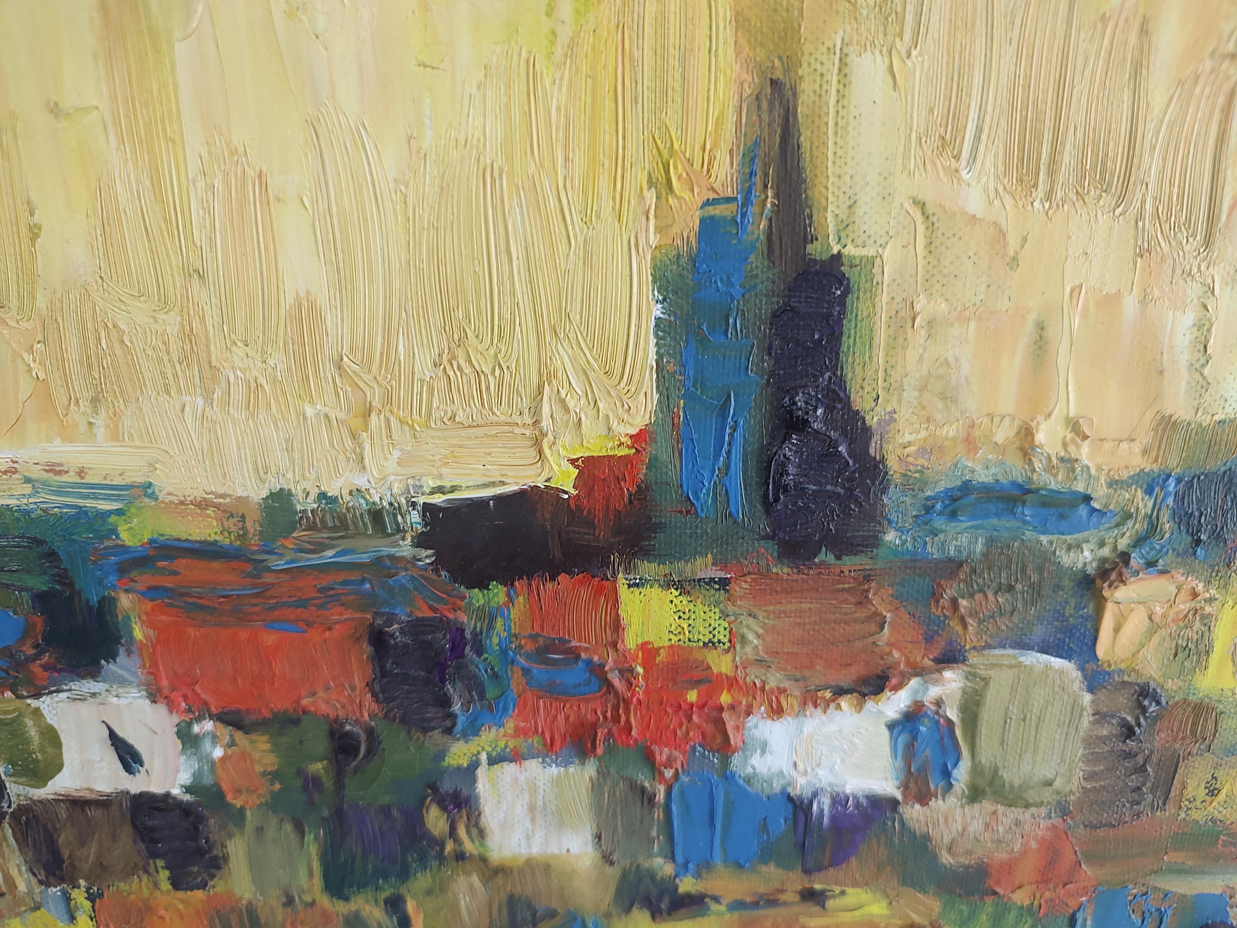 Mid-20th Century Mid Century Modern Abstract View of a Cathedral in Rouen France by Rico Blass For Sale