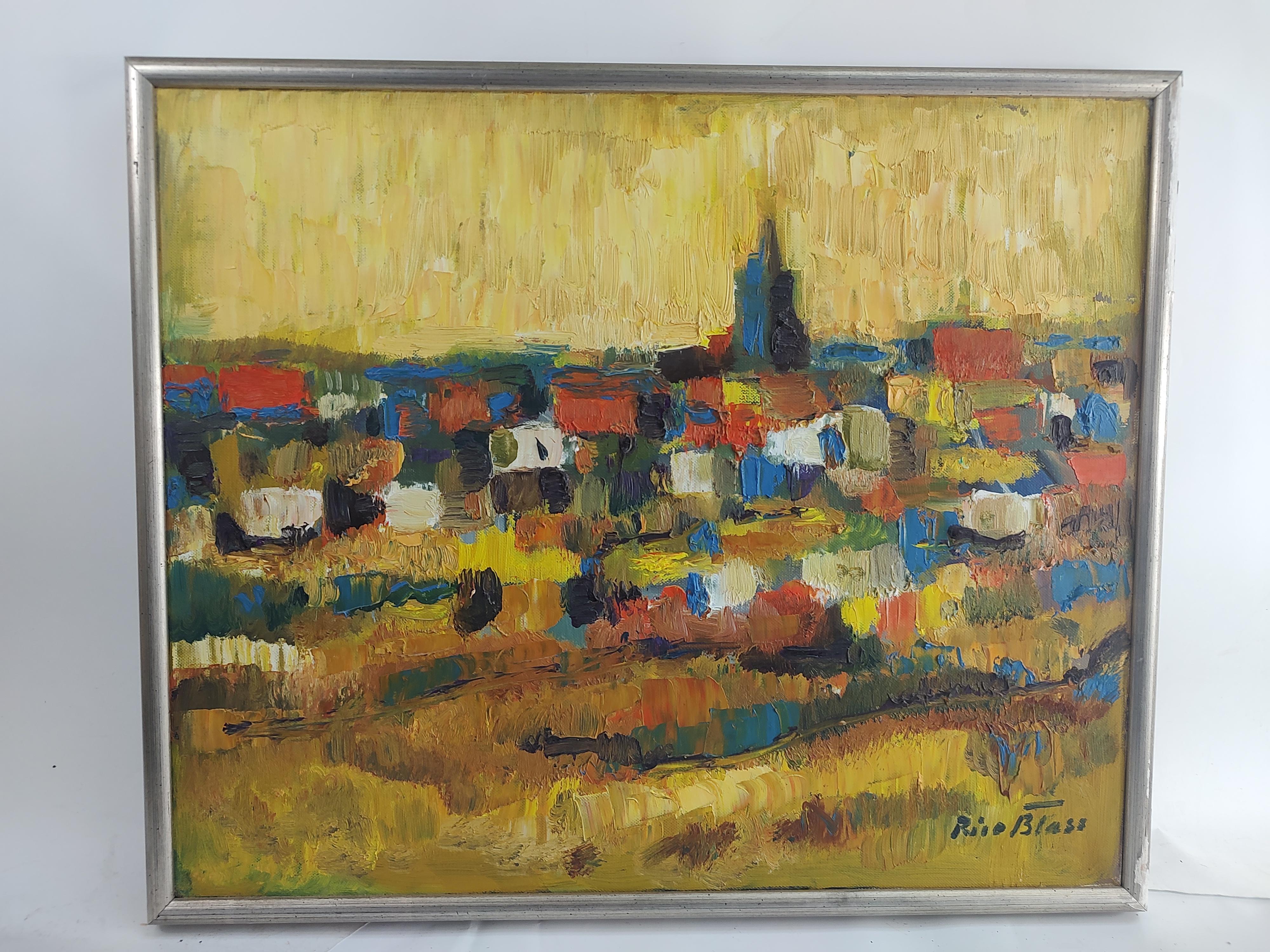 Mid Century Modern Abstract View of a Cathedral in Rouen France by Rico Blass For Sale 2