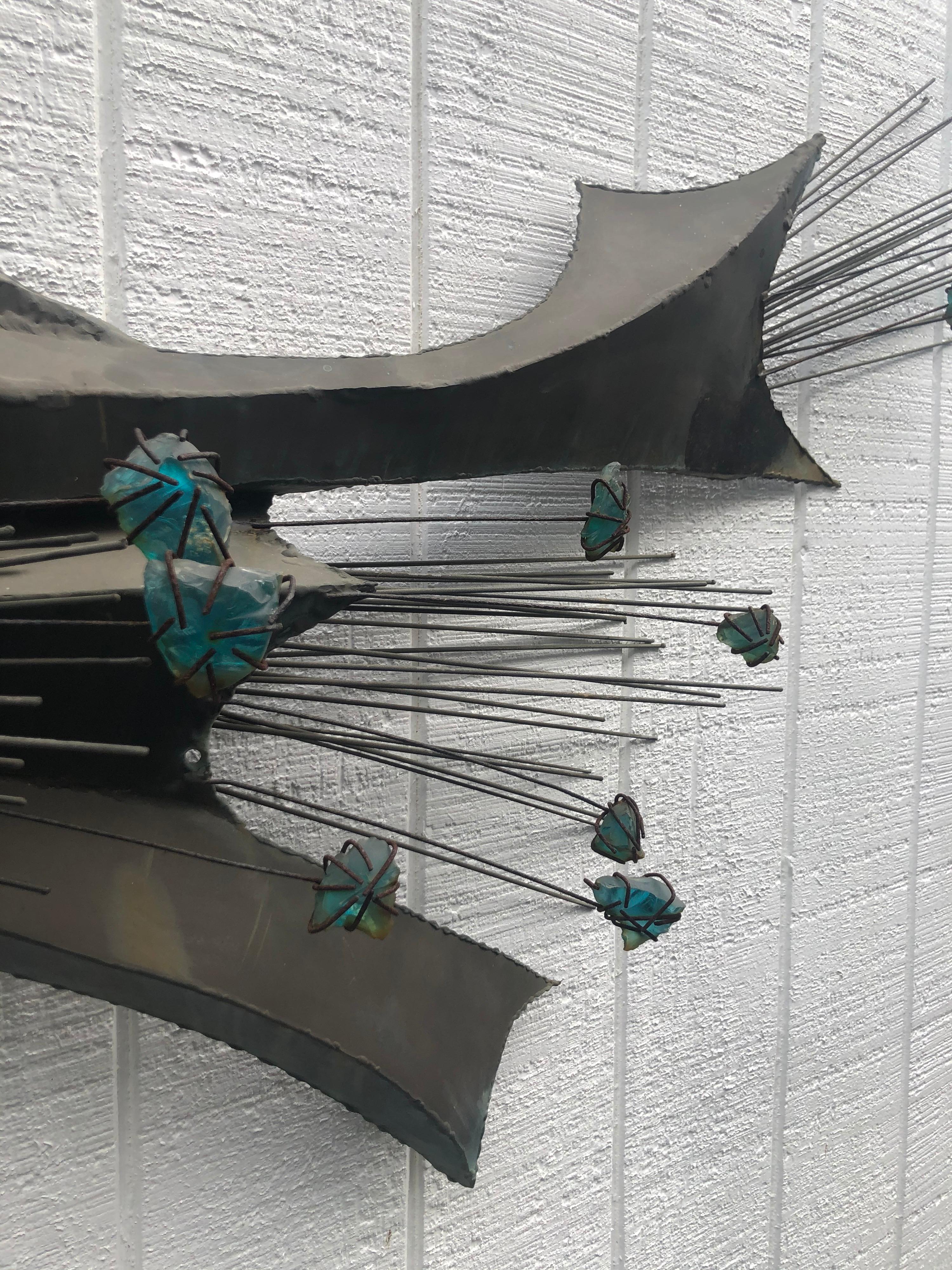 Monumental Mid-Century Modern Wall Sculpture Attributed to John Reisetter For Sale 5